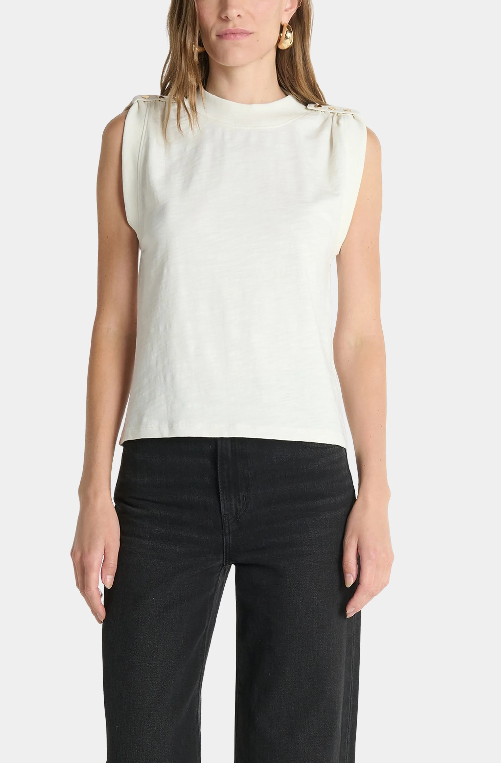 Mikka Buttoned Shoulder Tank