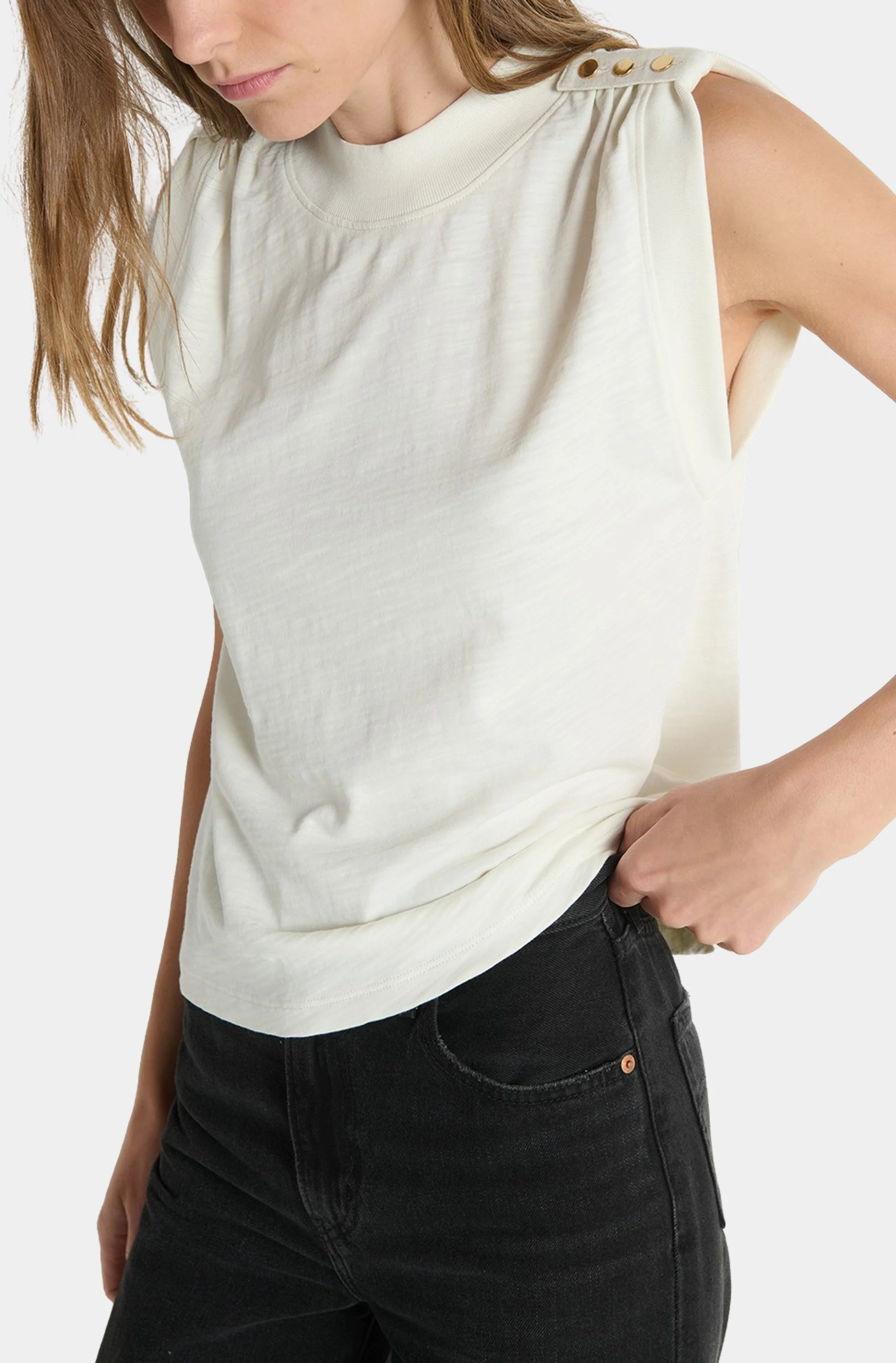 Mikka Buttoned Shoulder Tank - Image 3
