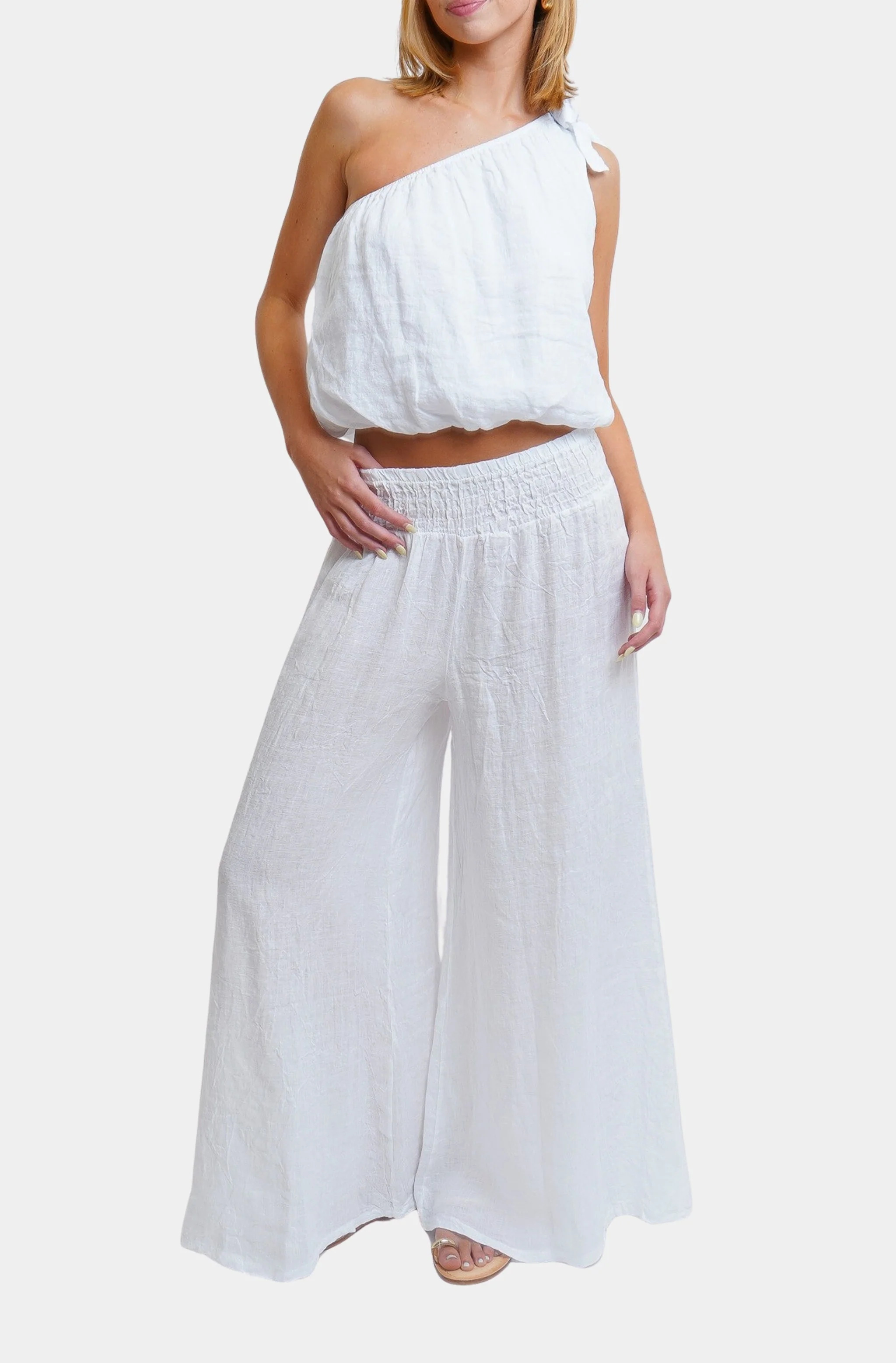 One Shoulder Bubble Hem Top