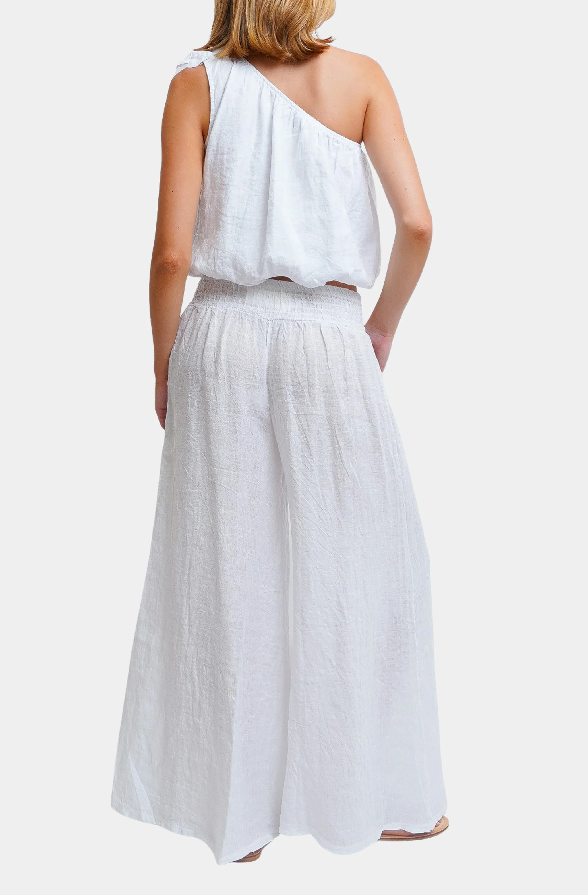 One Shoulder Bubble Hem Top - Image 2