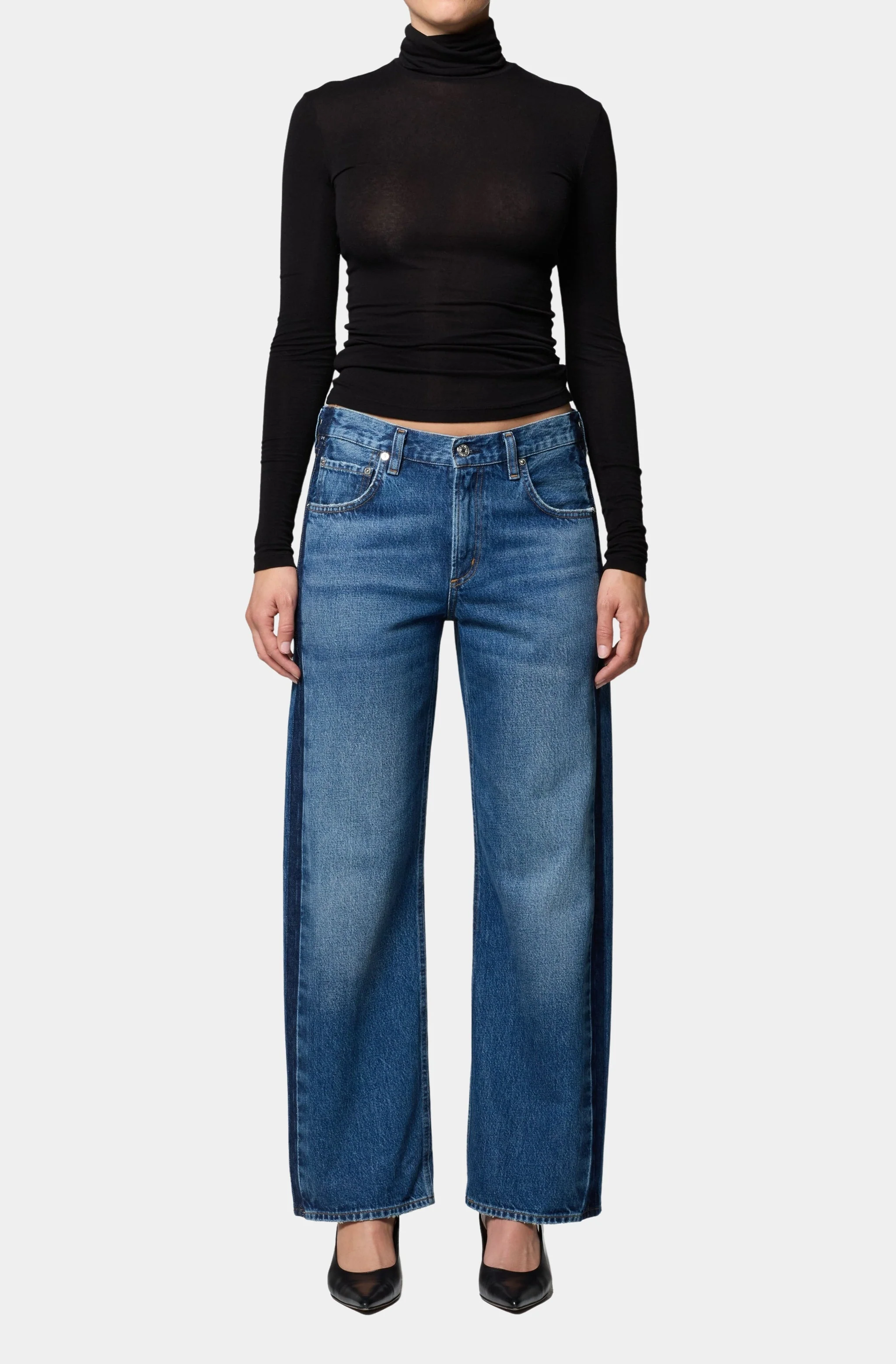 Lindz Low Rise Easy Straight With Tuxedo Stripe