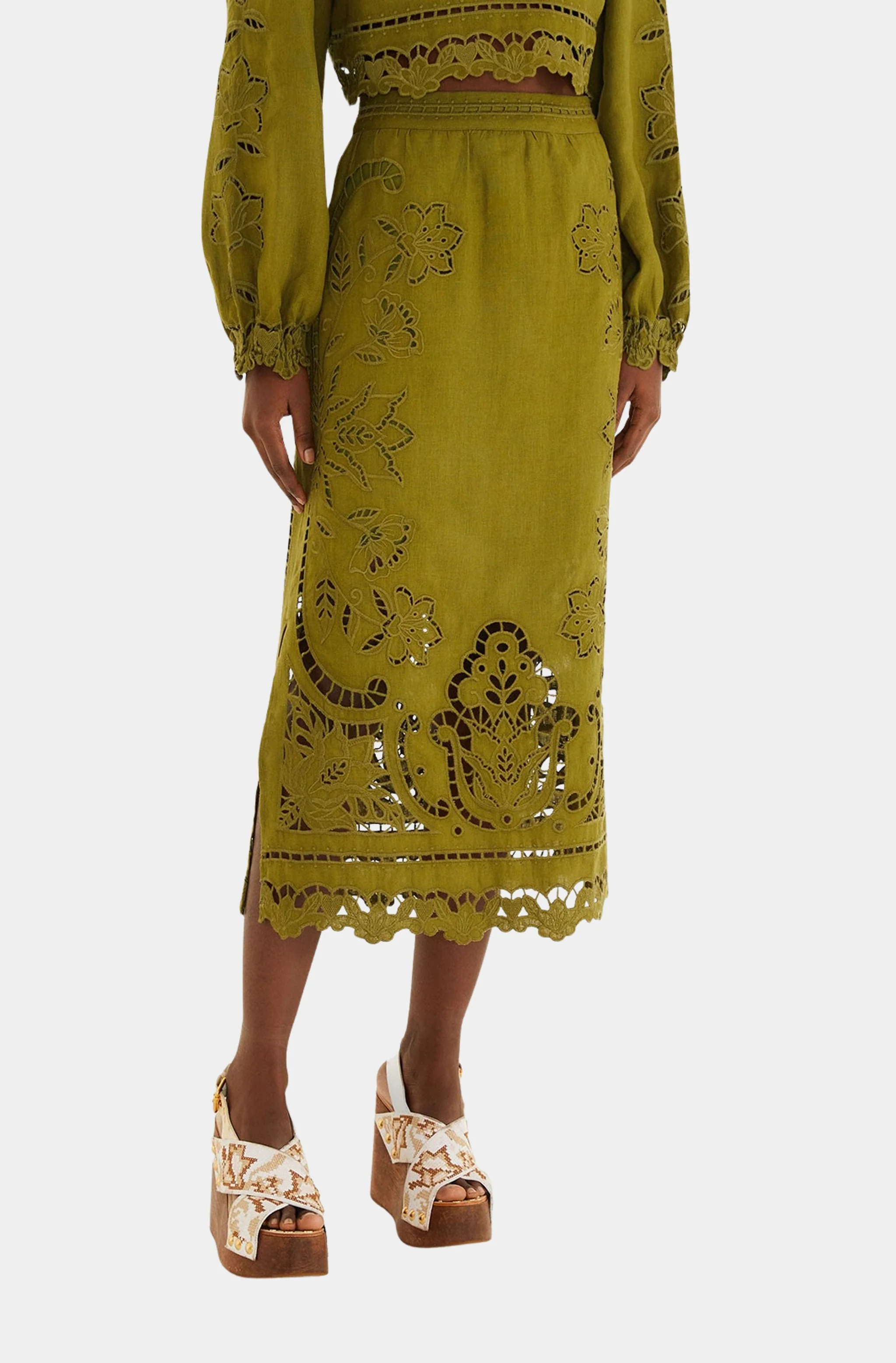 Majestic Garden Green Richelieu Skirt - Image 2