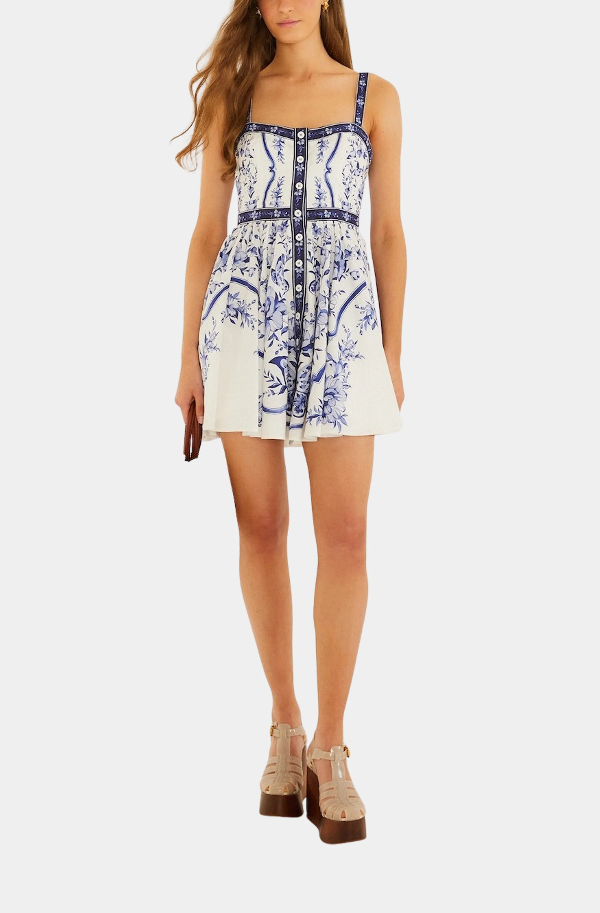 Porcelain Garden Off-White Sleeveless Mini Dress