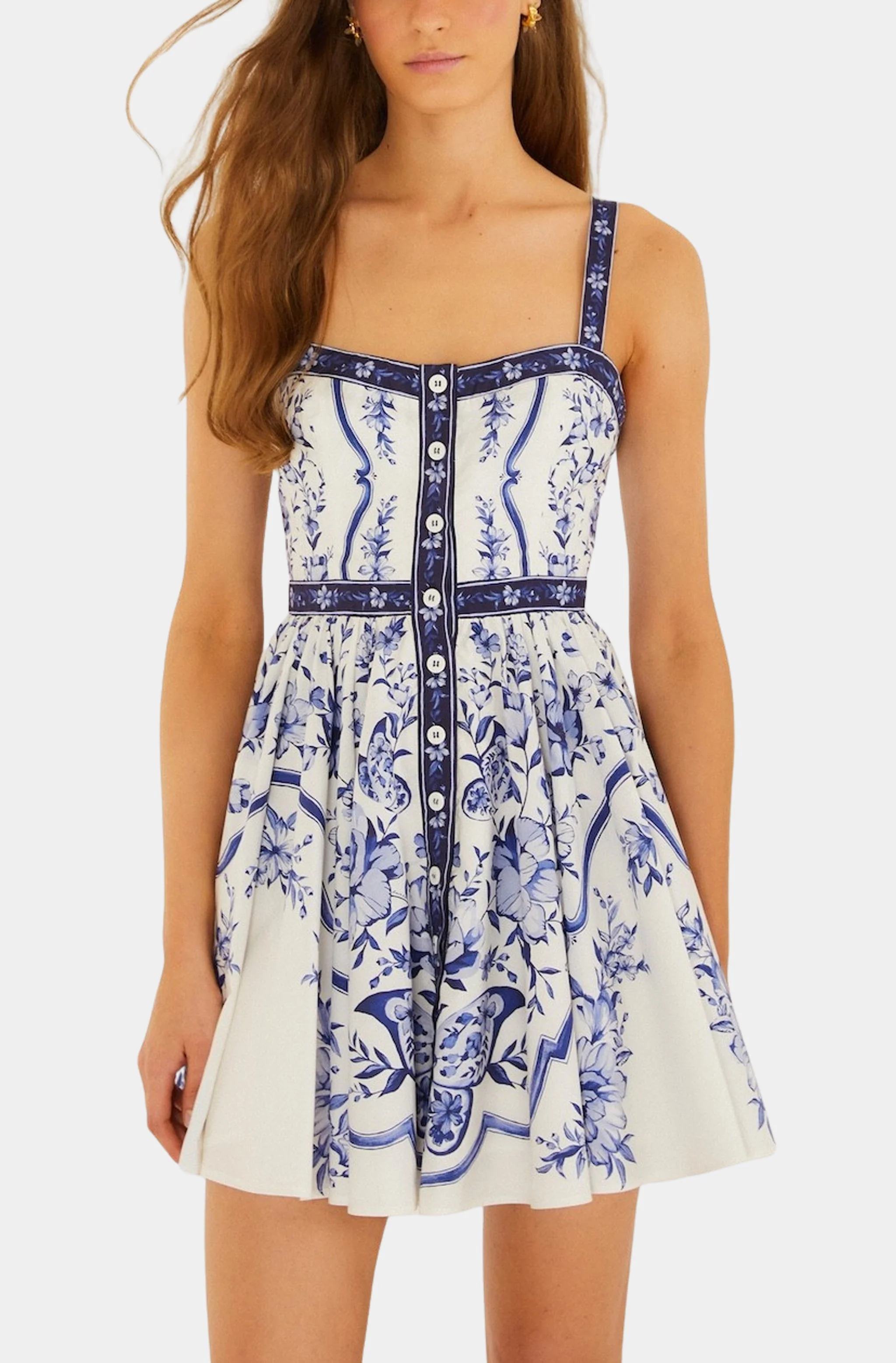 Porcelain Garden Off-White Sleeveless Mini Dress - Image 2