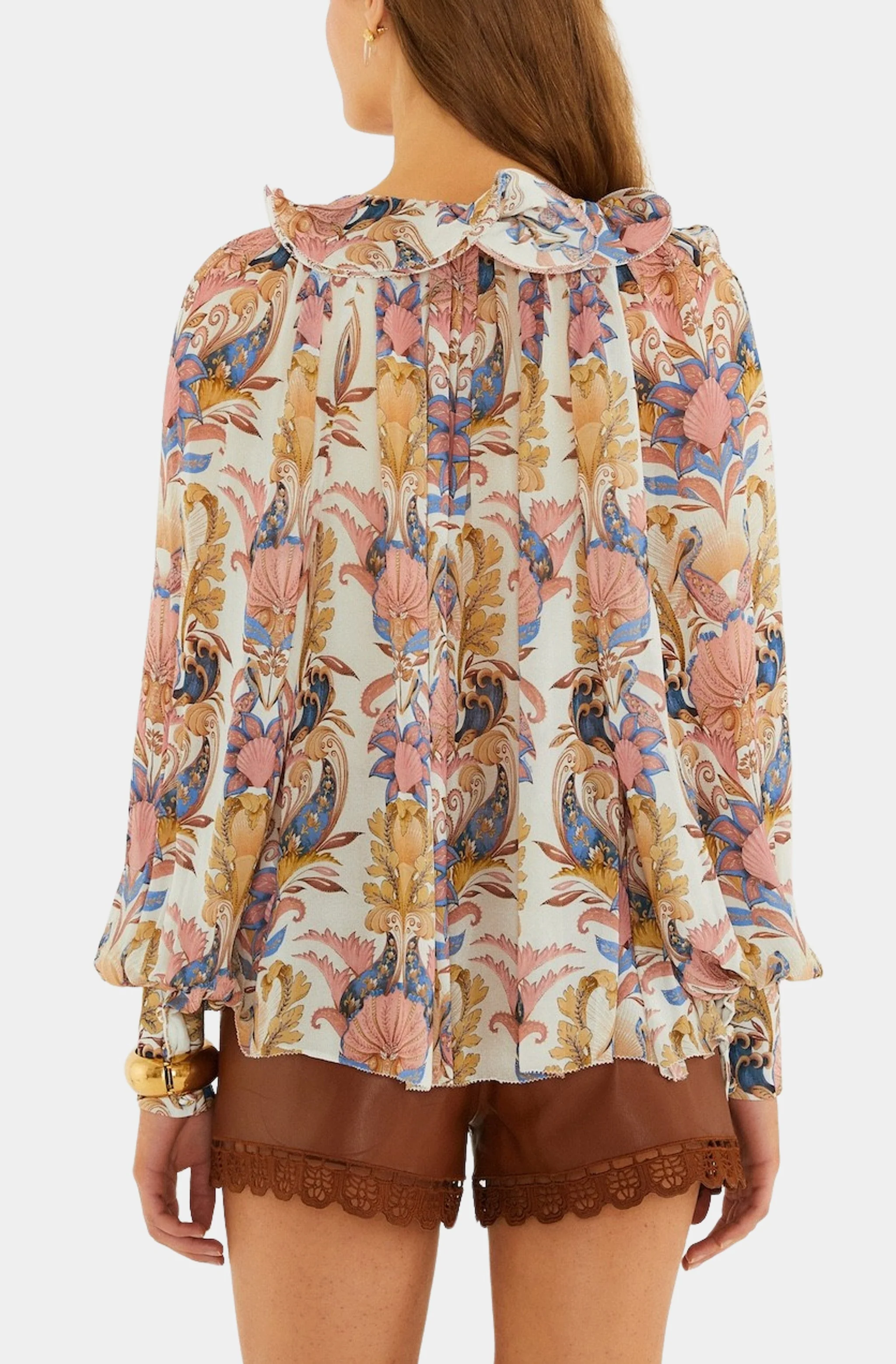 Sea Garden Off-White Long Sleeve Blouse - Image 3