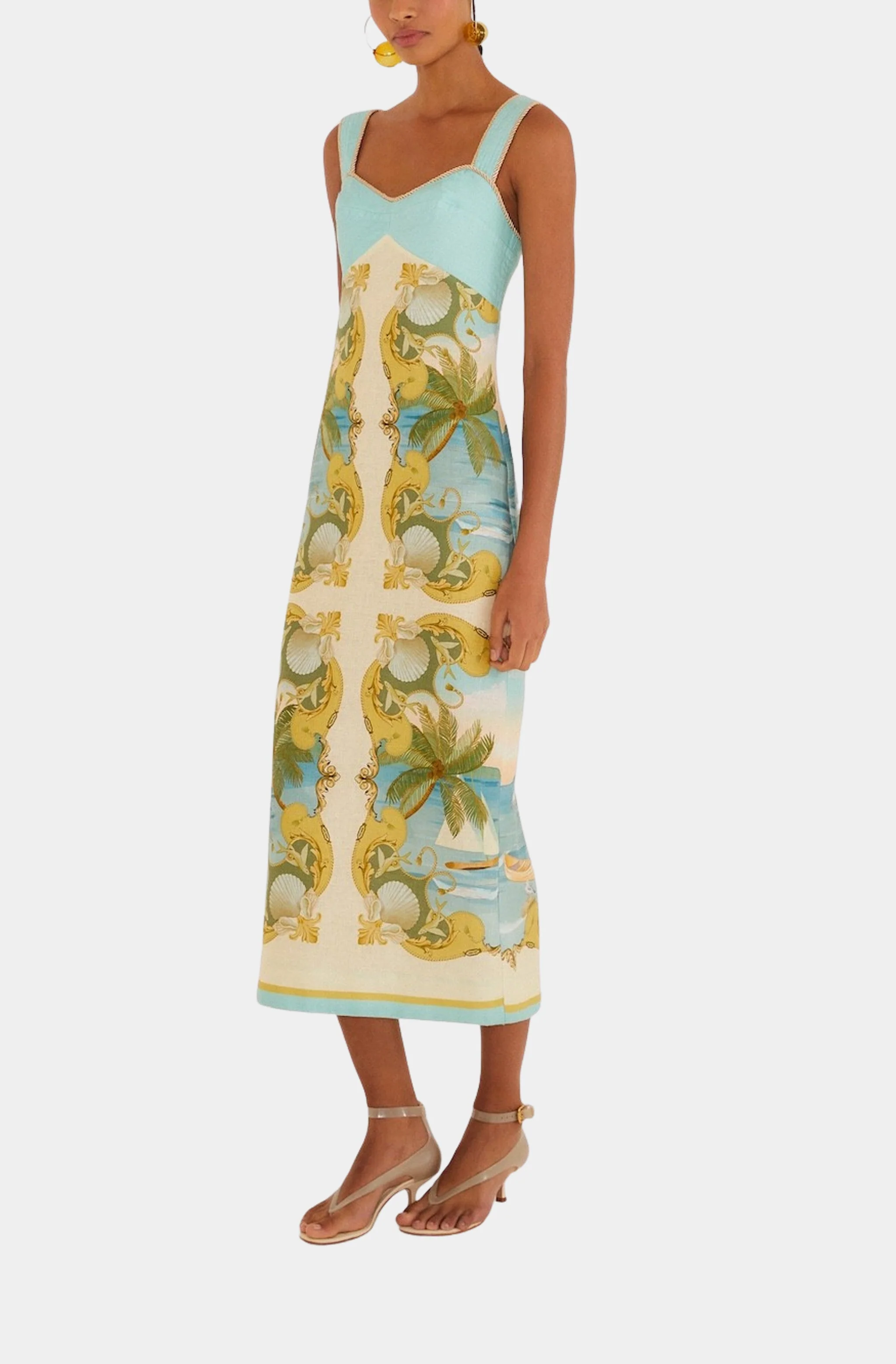Royal Sea Multicolor Sleeveless Maxi Dress - Image 2
