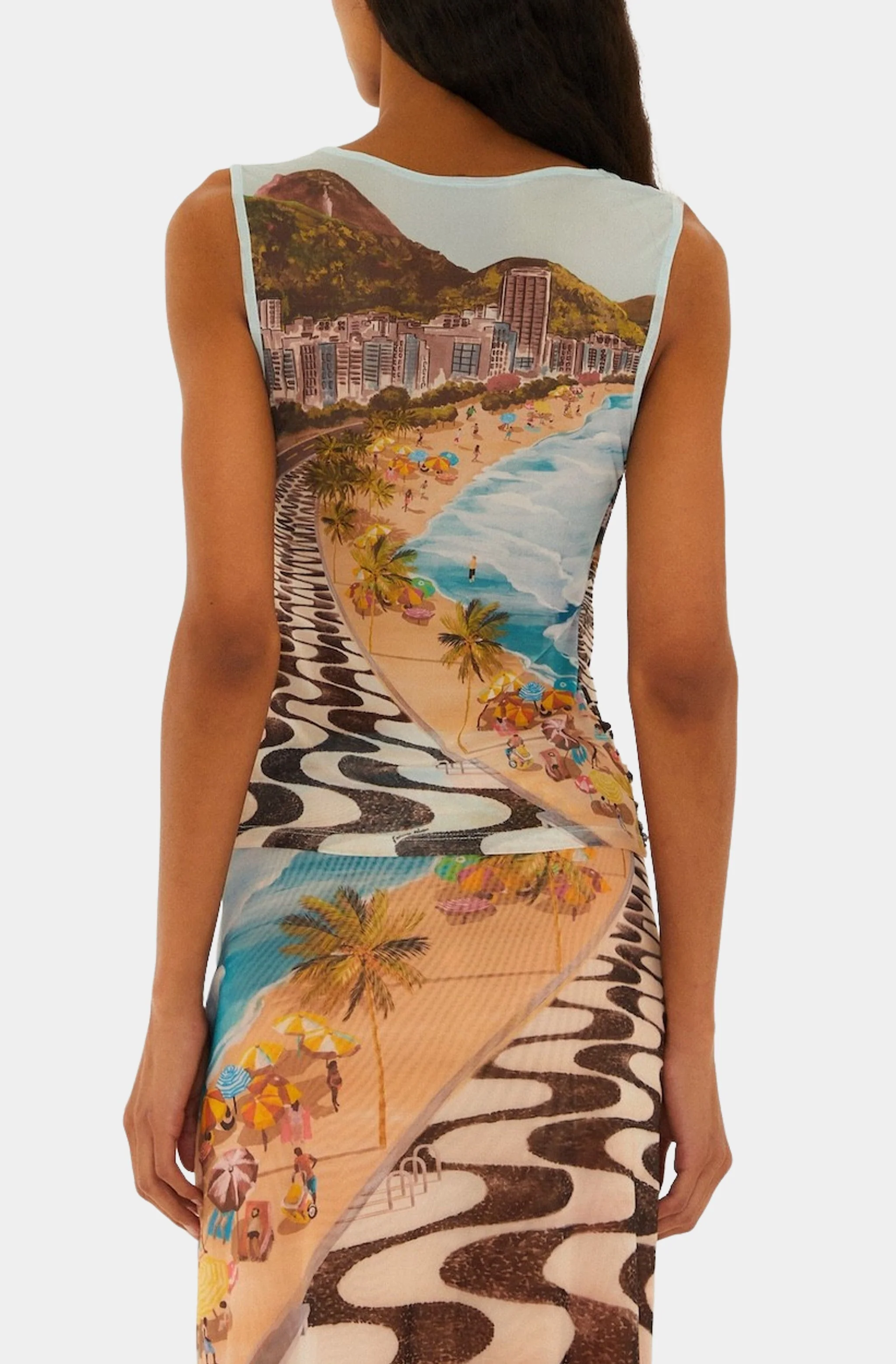 Copacabana Beach Multicolor Sleeveless Blouse - Image 2