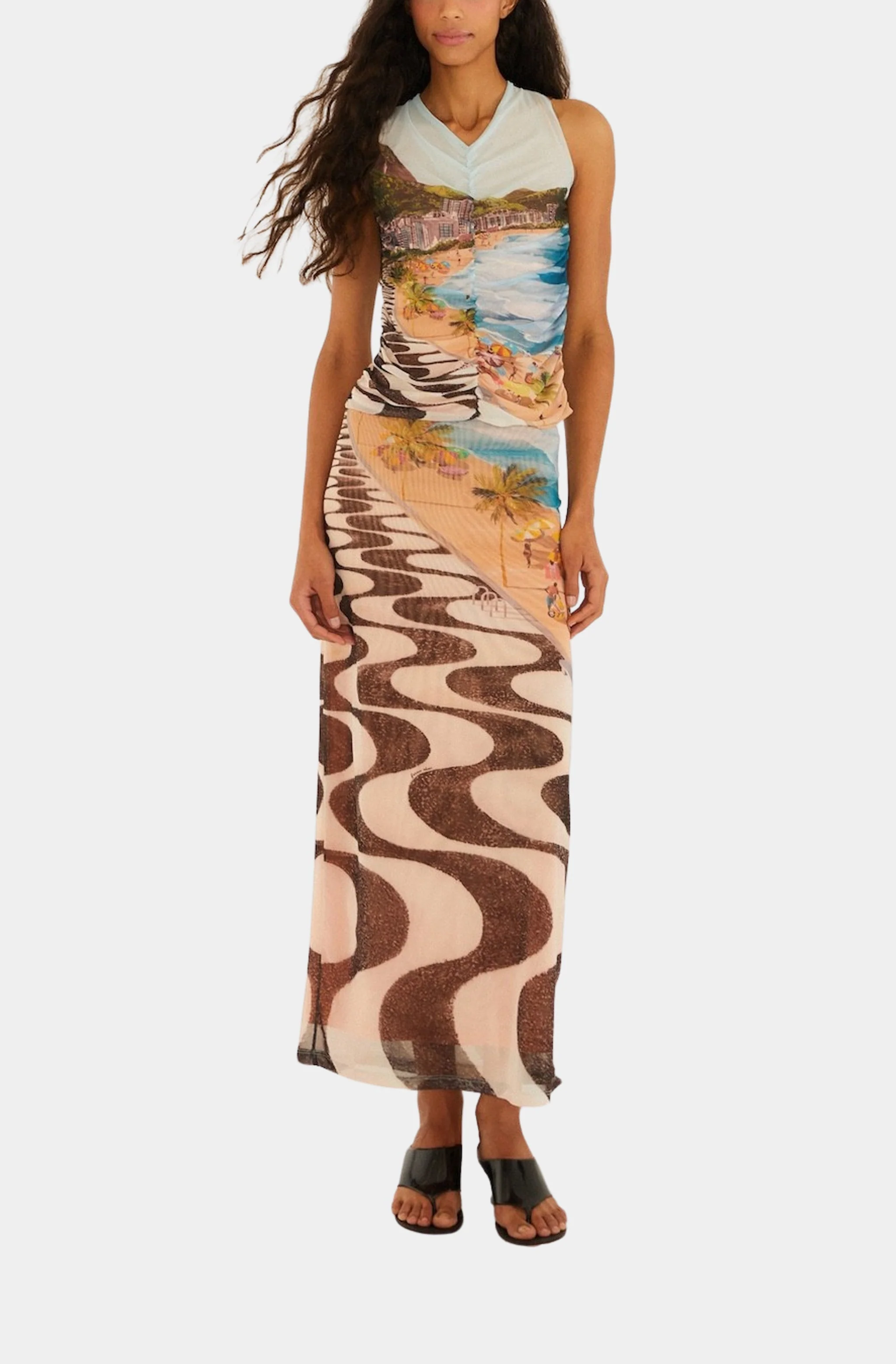 Copacabana Beach Multicolor Sleeveless Blouse - Image 4