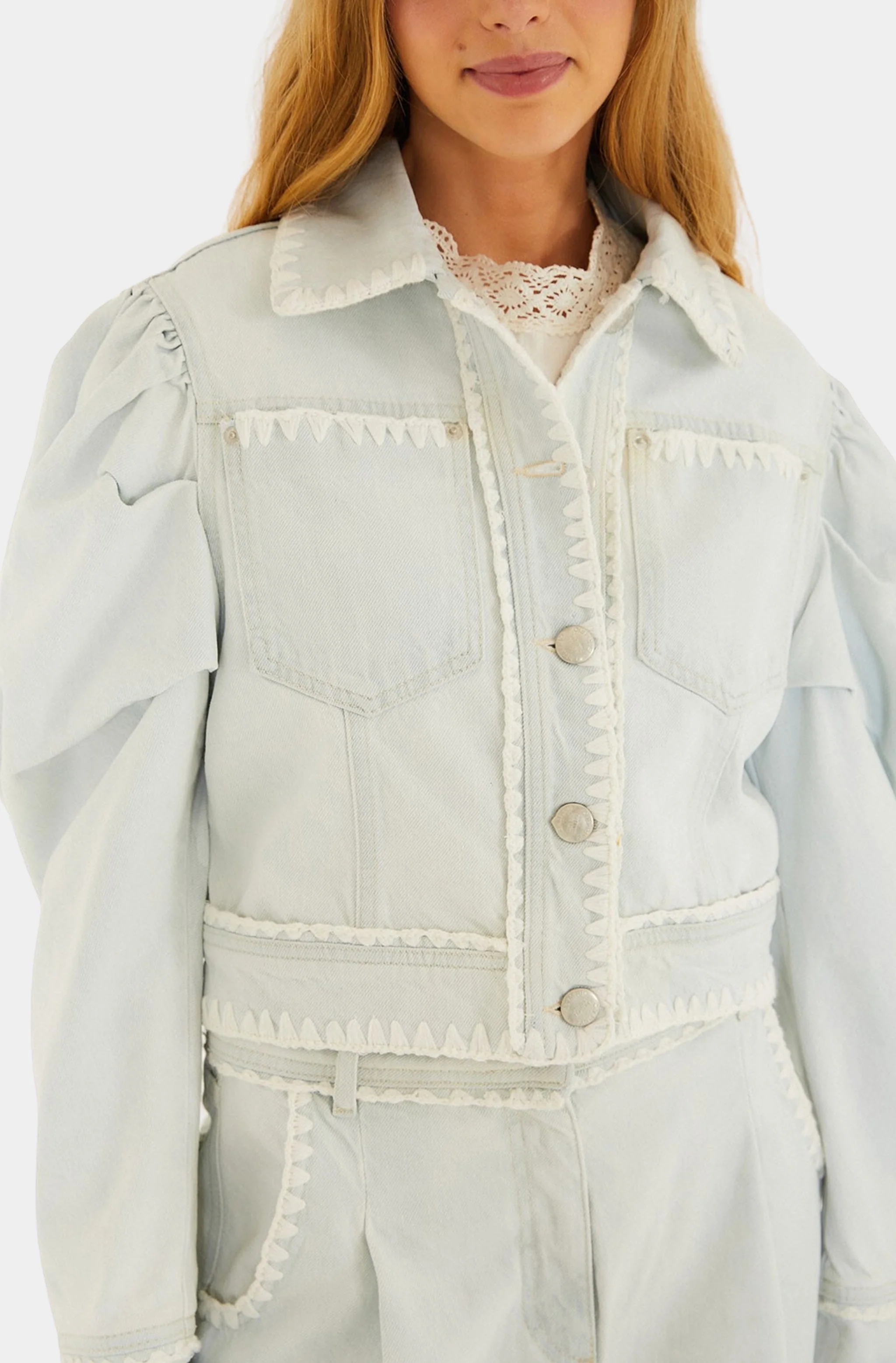 Denim Crochet Jacket - Image 3