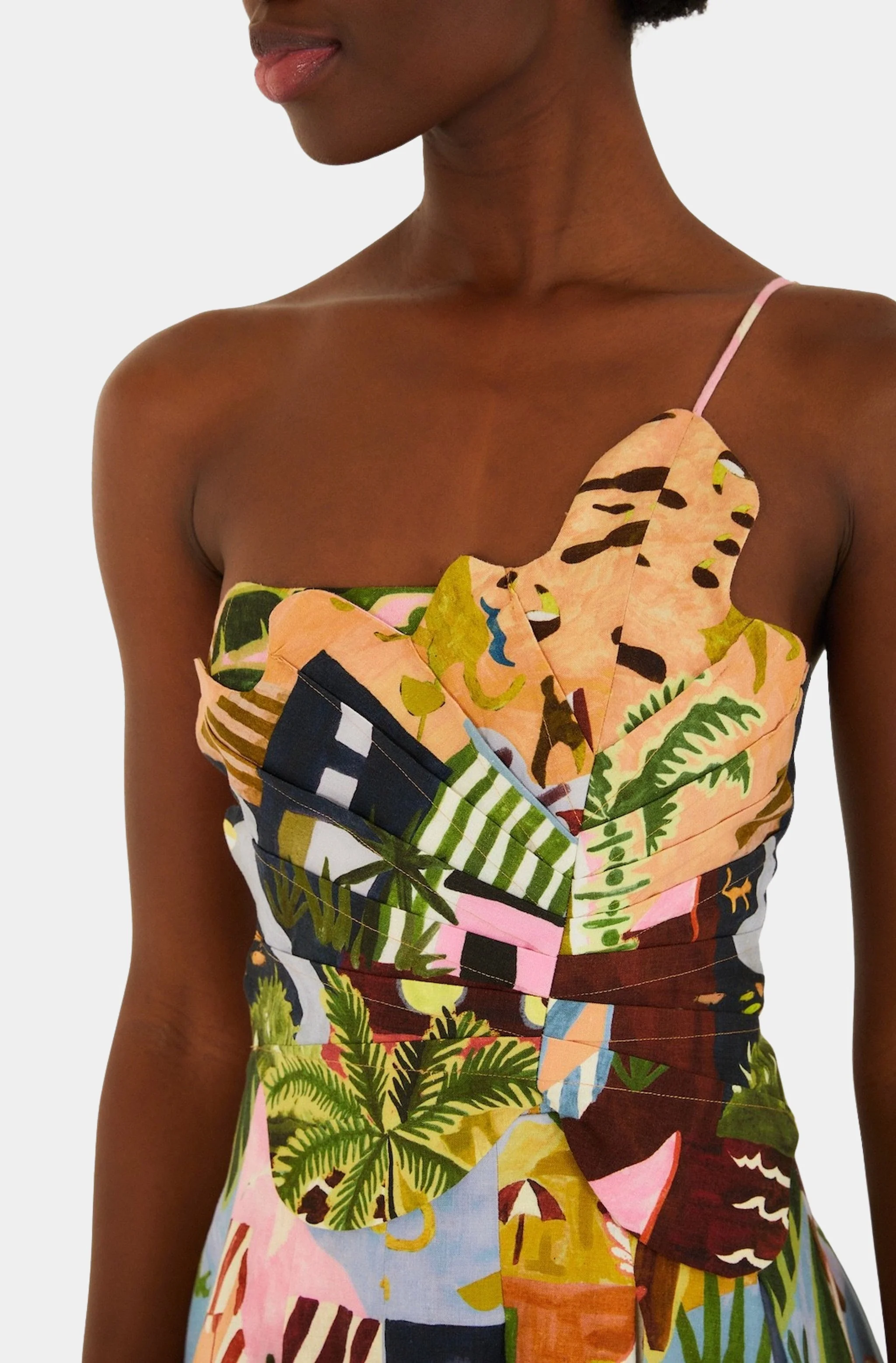 Tropical Painting Multicolor Mini Dress - Image 4