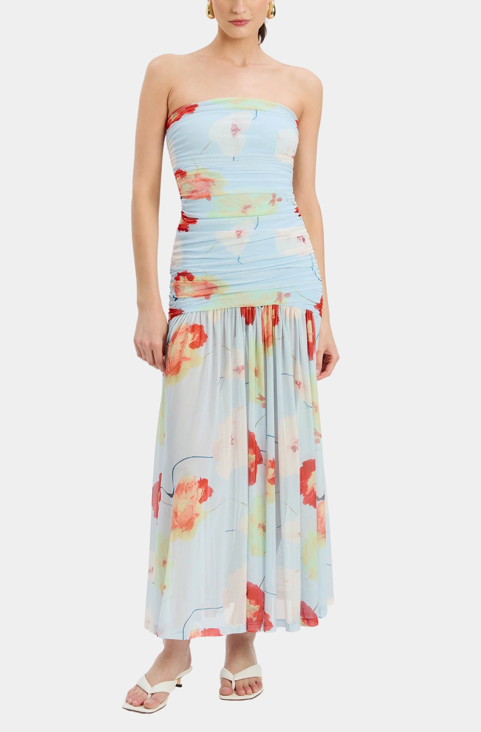 Solana Printed Mesh Maxi Dress