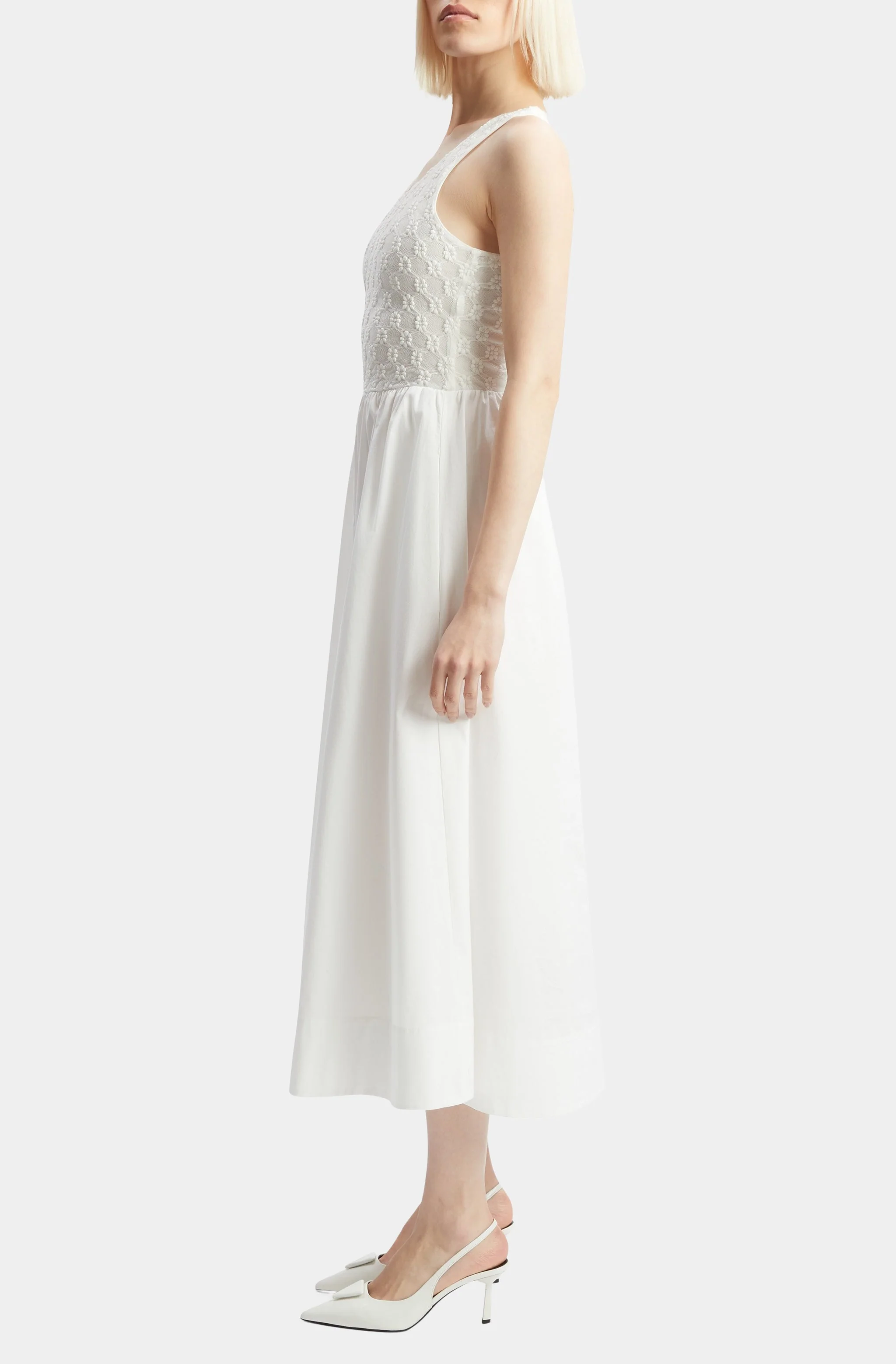Bryony Lace Poplin Midi Dress - Image 3
