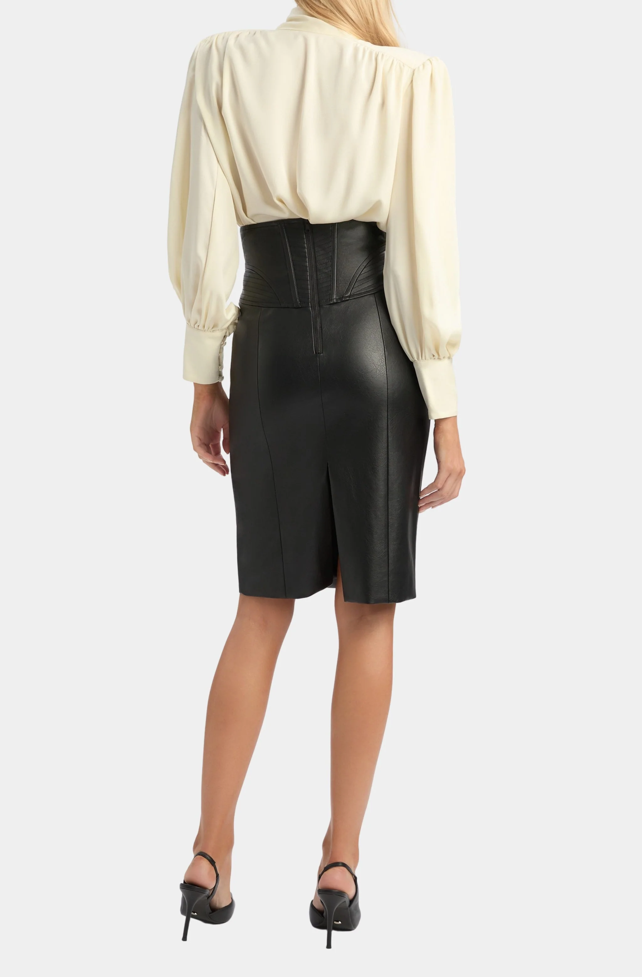 Revana Satin Tie Neck Blouse - Image 4