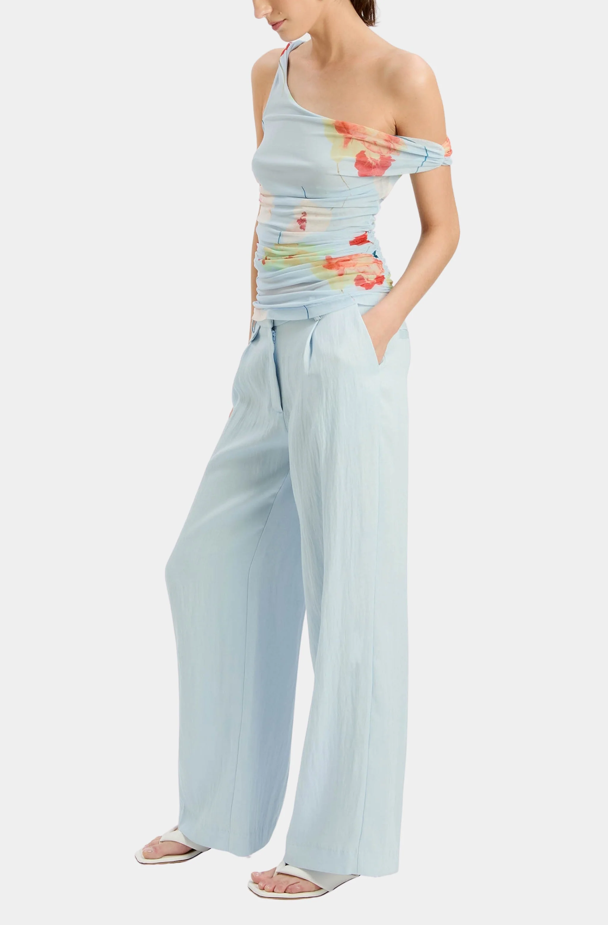Layana Printed Mesh Asym Top - Image 2