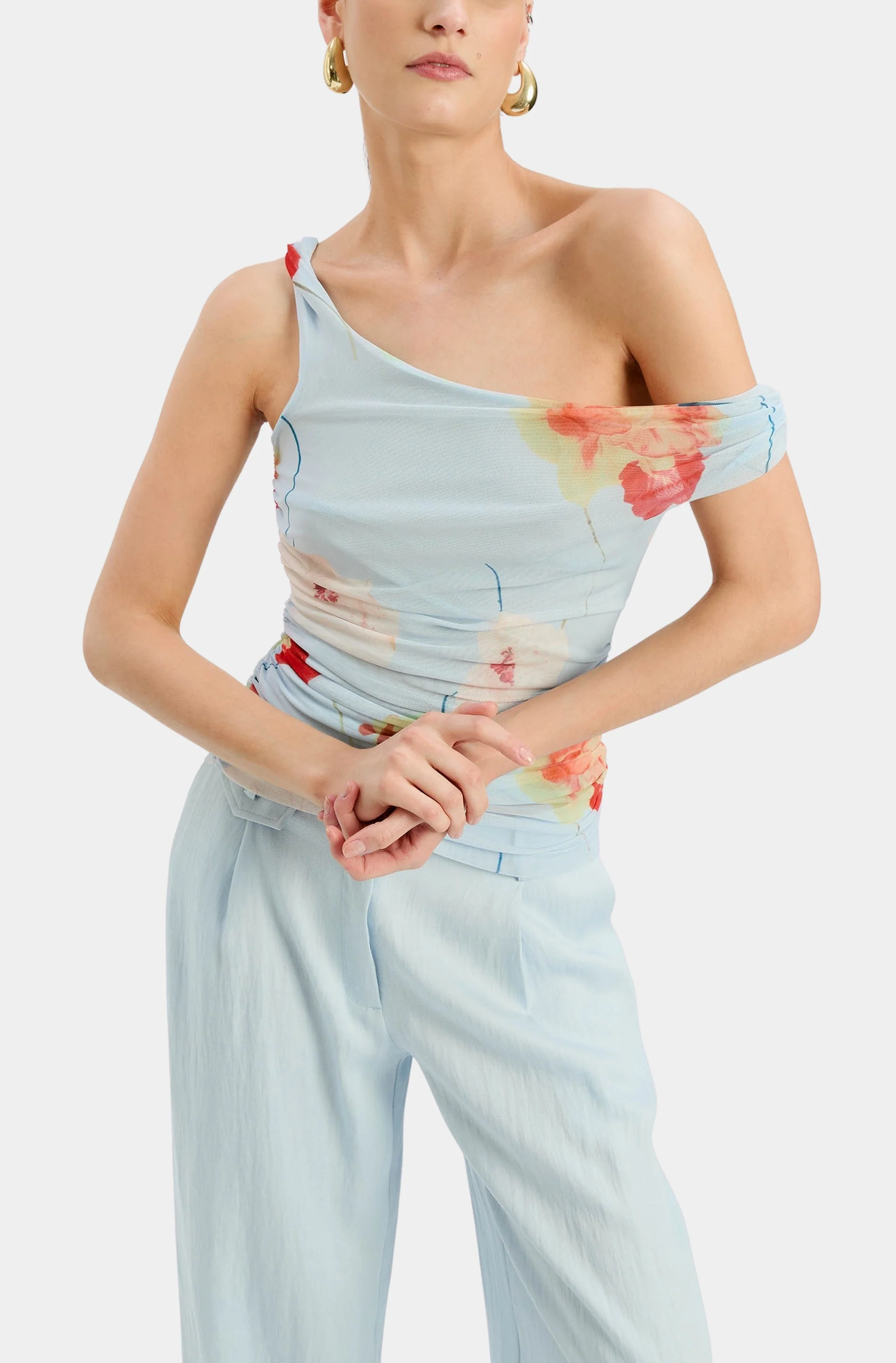 Layana Printed Mesh Asym Top - Image 4