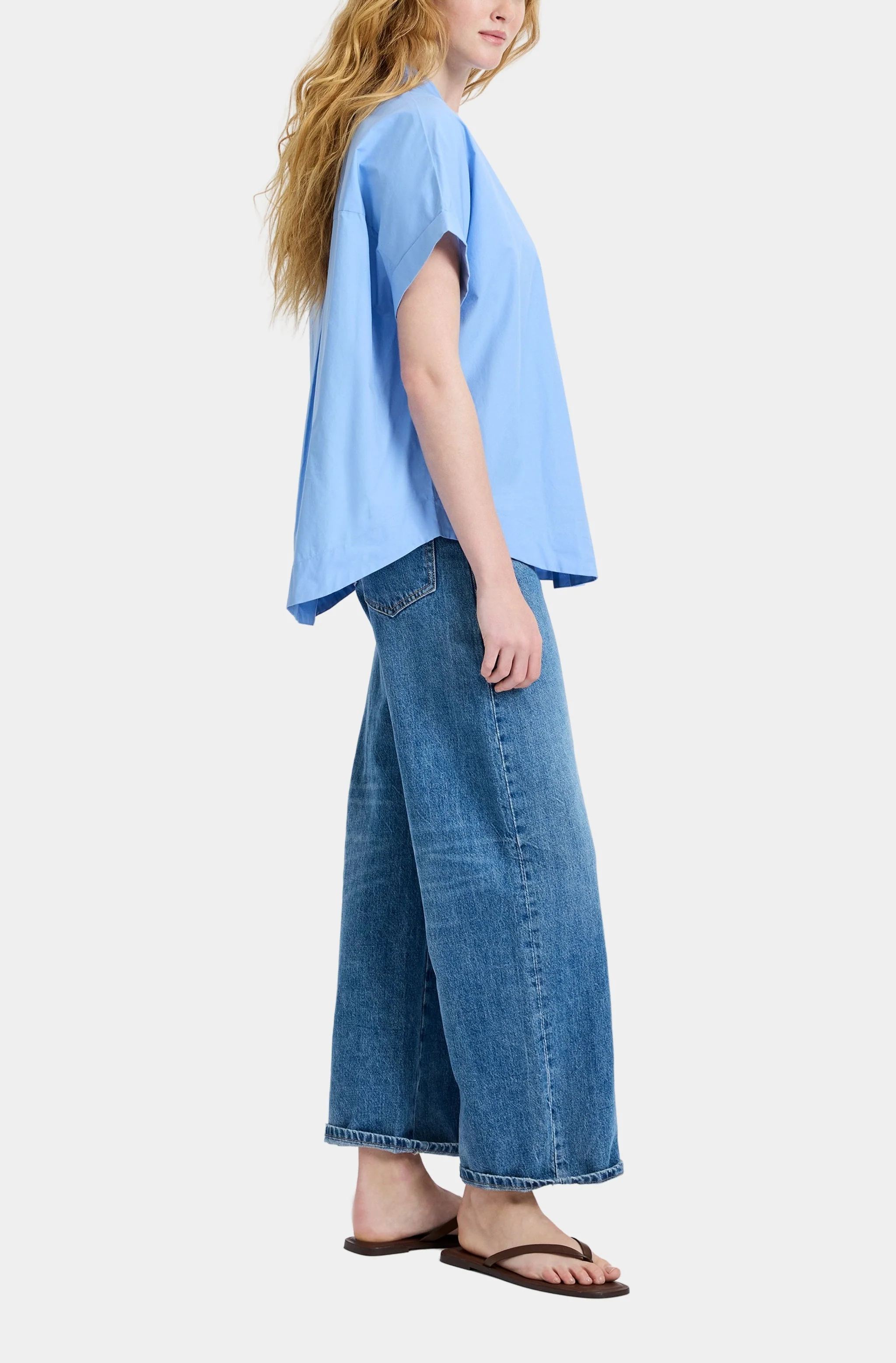 Poplin Collar Short Sleeve Pullover - Image 2