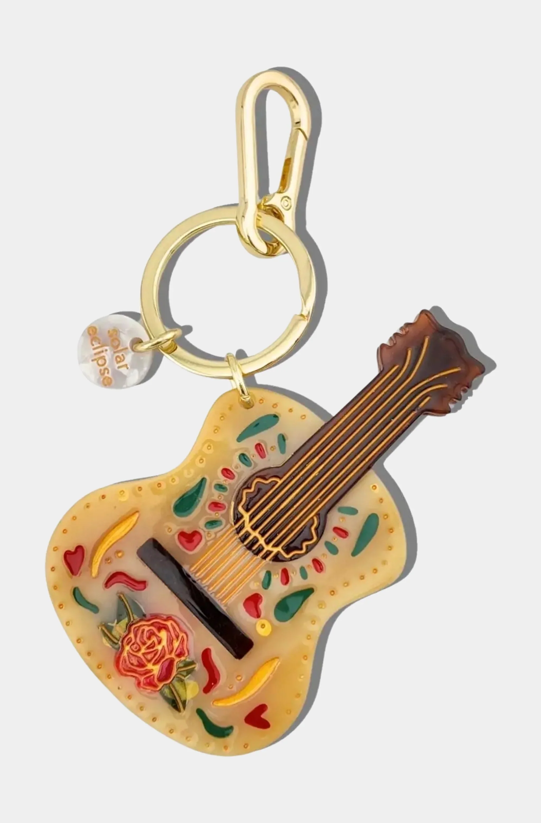 Hand-painted Dia De Las Brujas Guitar Bag Charm Keychain