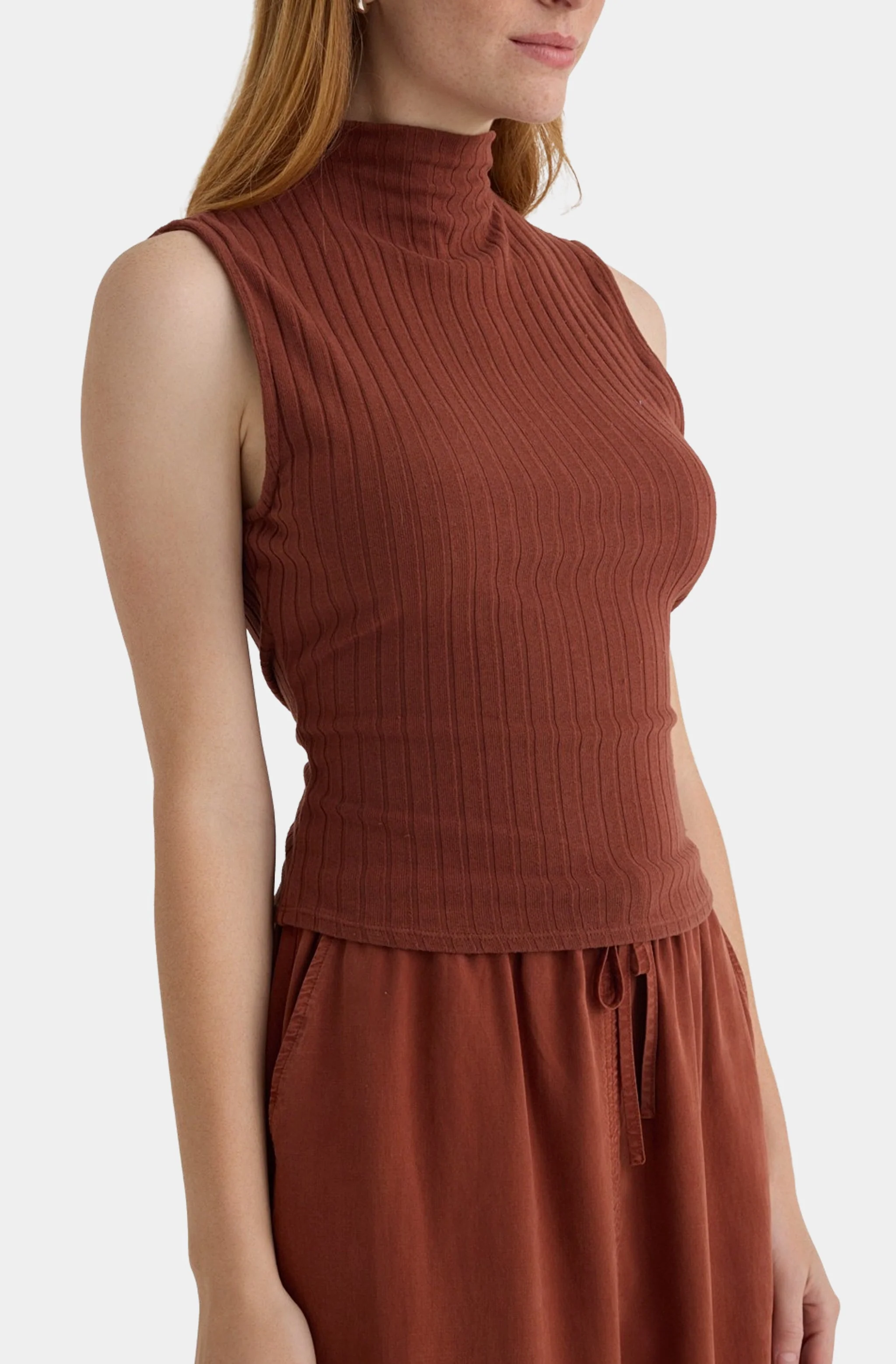 Sleeveless Mock Neck Top - Image 2