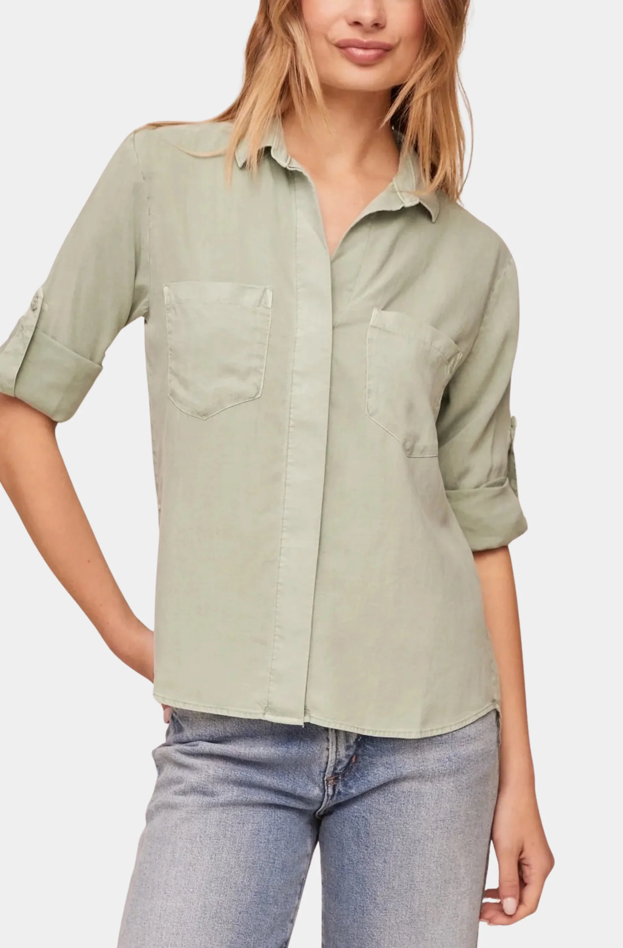 Split Back Button Down