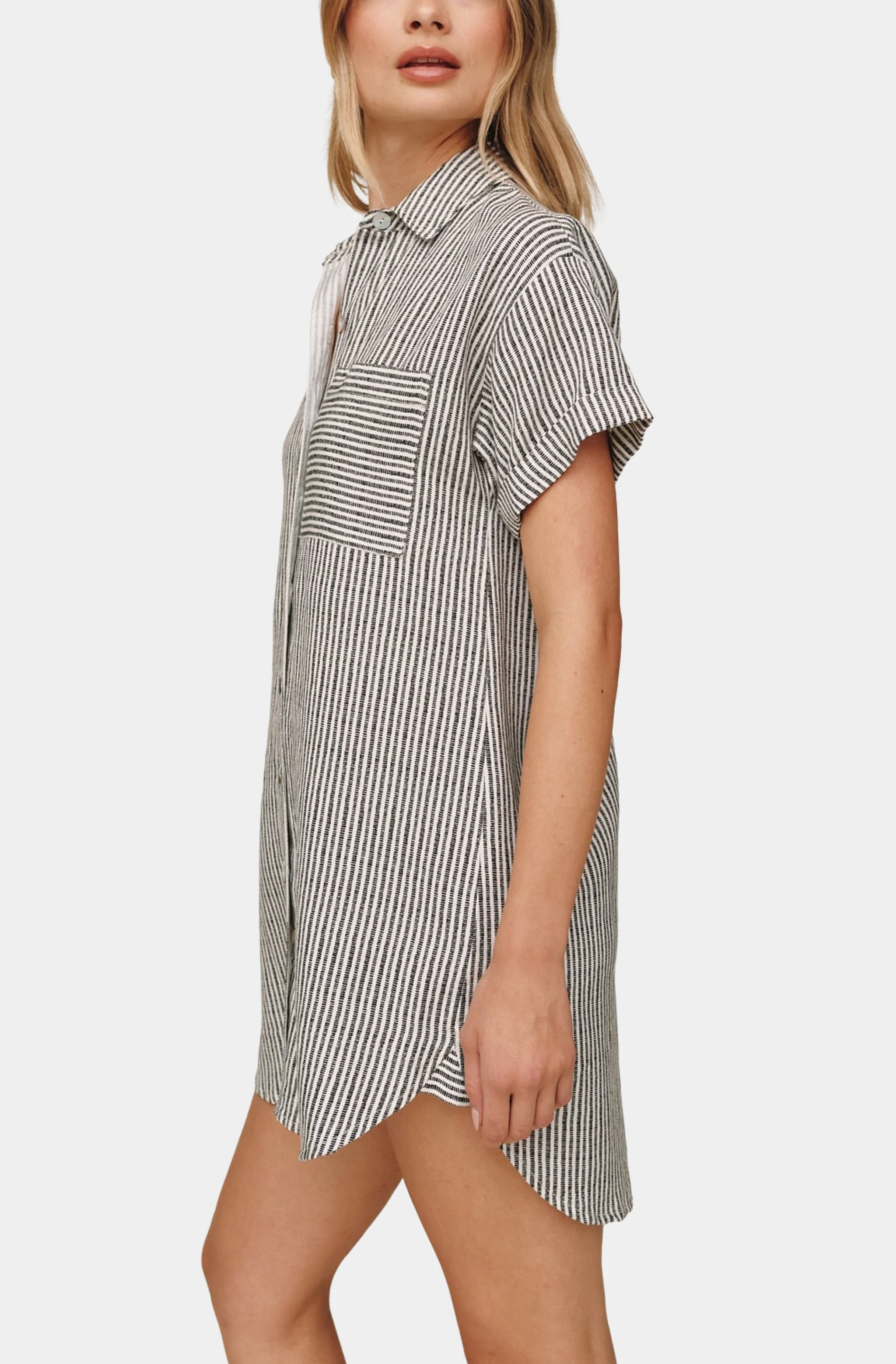 Roll Sleeve Pocket Shirt Dress - Image 4