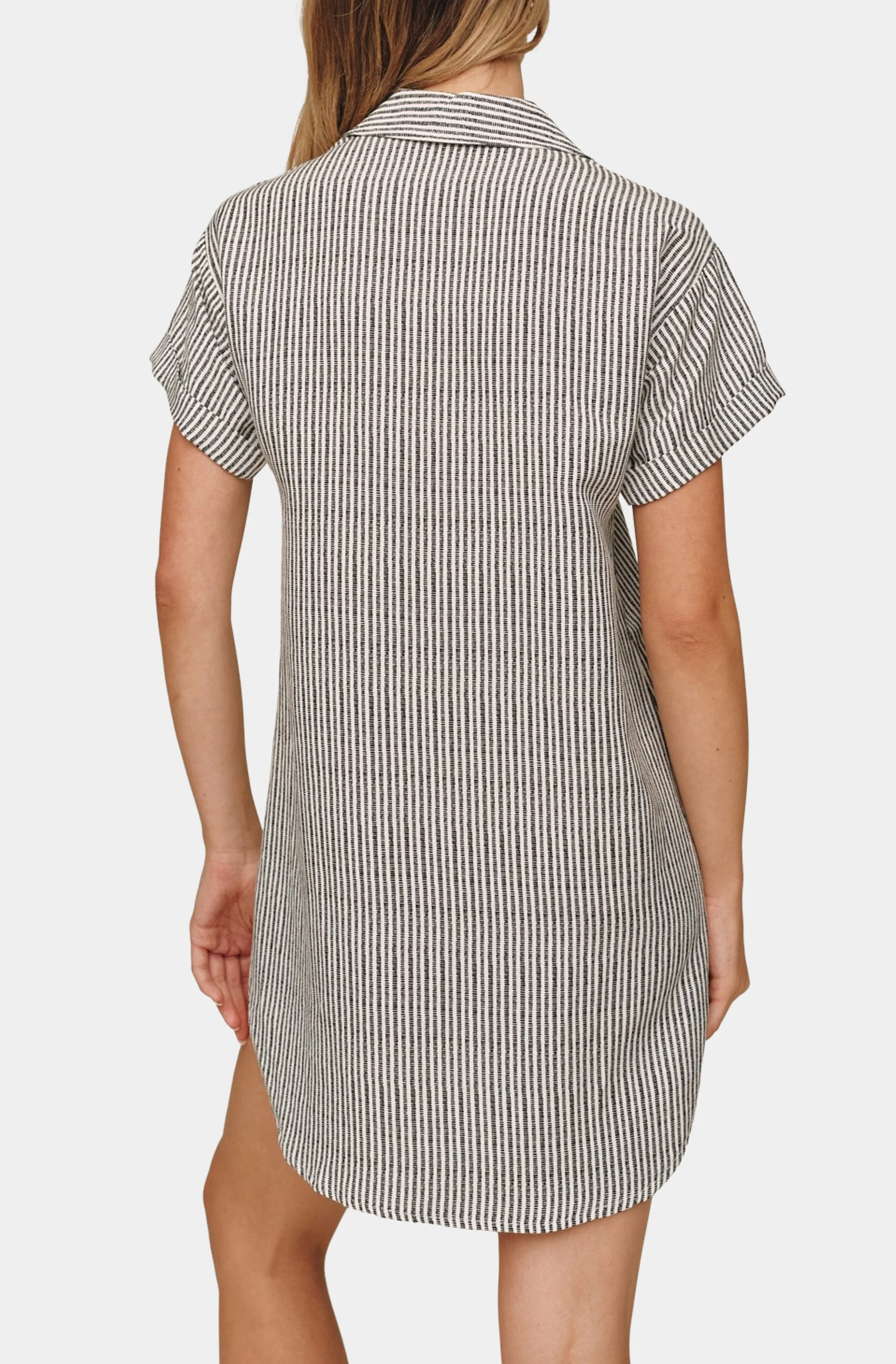 Roll Sleeve Pocket Shirt Dress - Image 5