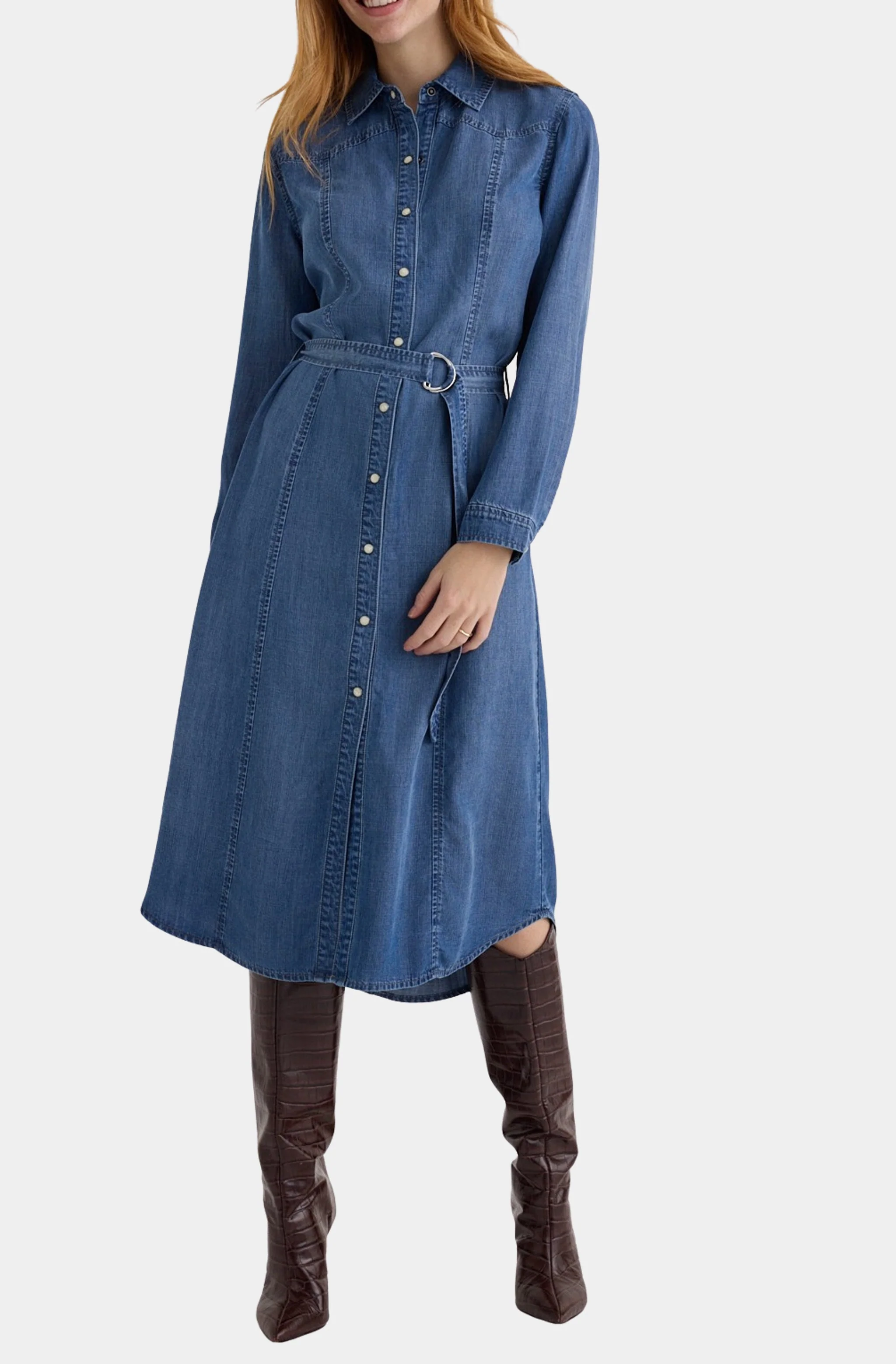 Western Yoke Midi Dress
