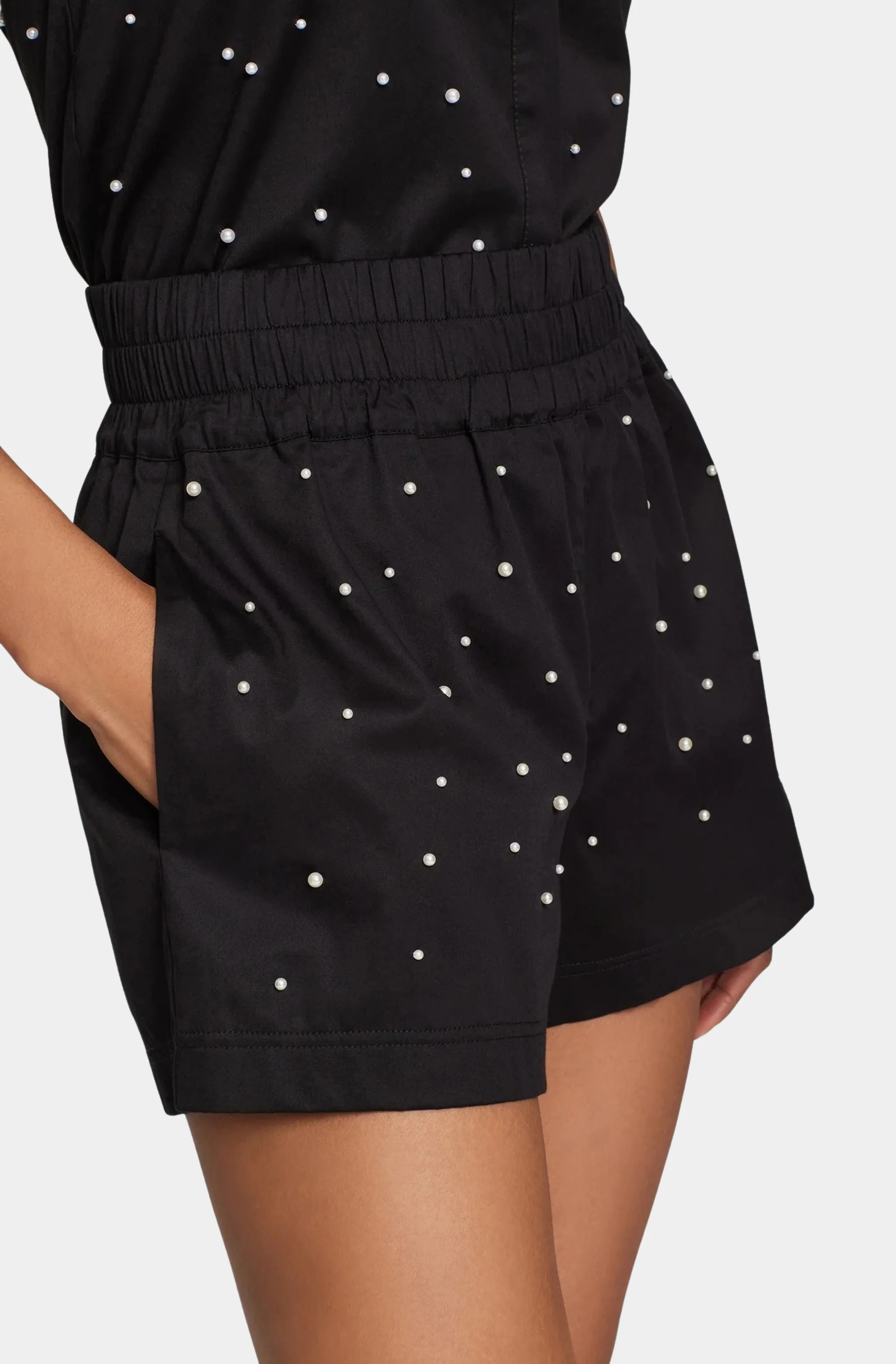Betty Pearl Embellished Poplin Shorts - Image 2
