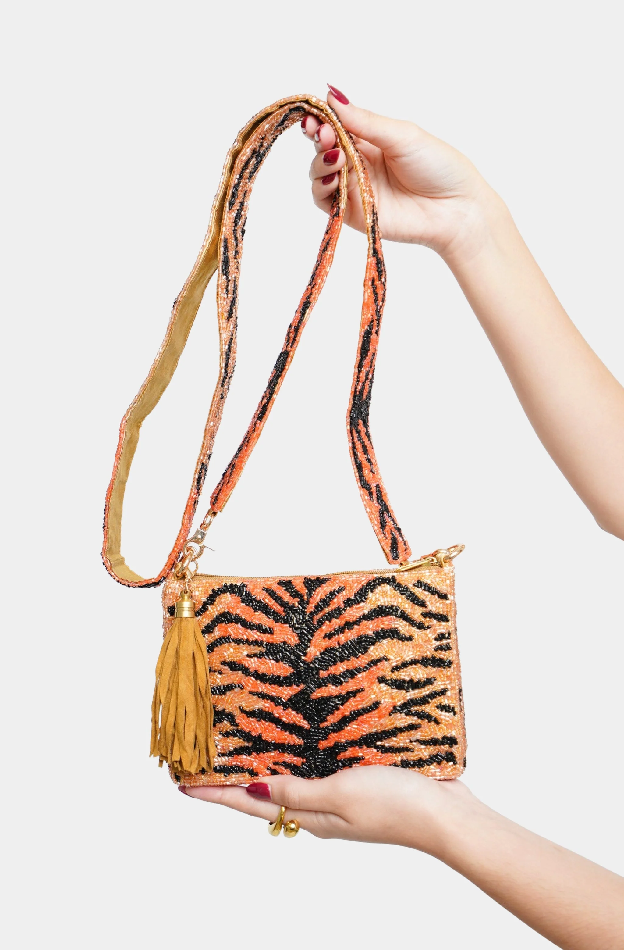 Tiger Zipper Bag w/ Strap