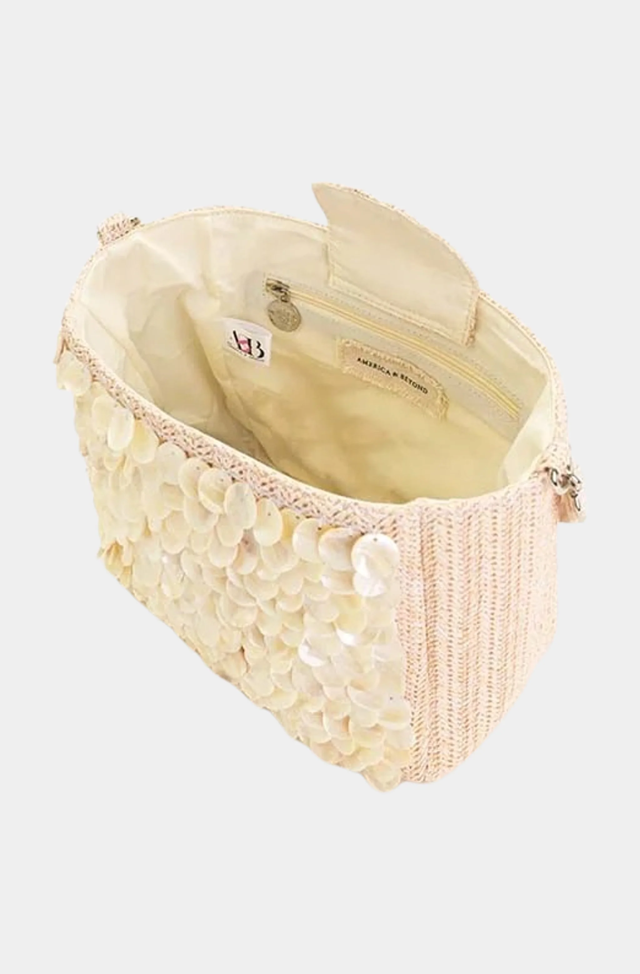 Embellished Shells and Raffia Bucket Bag - Image 3
