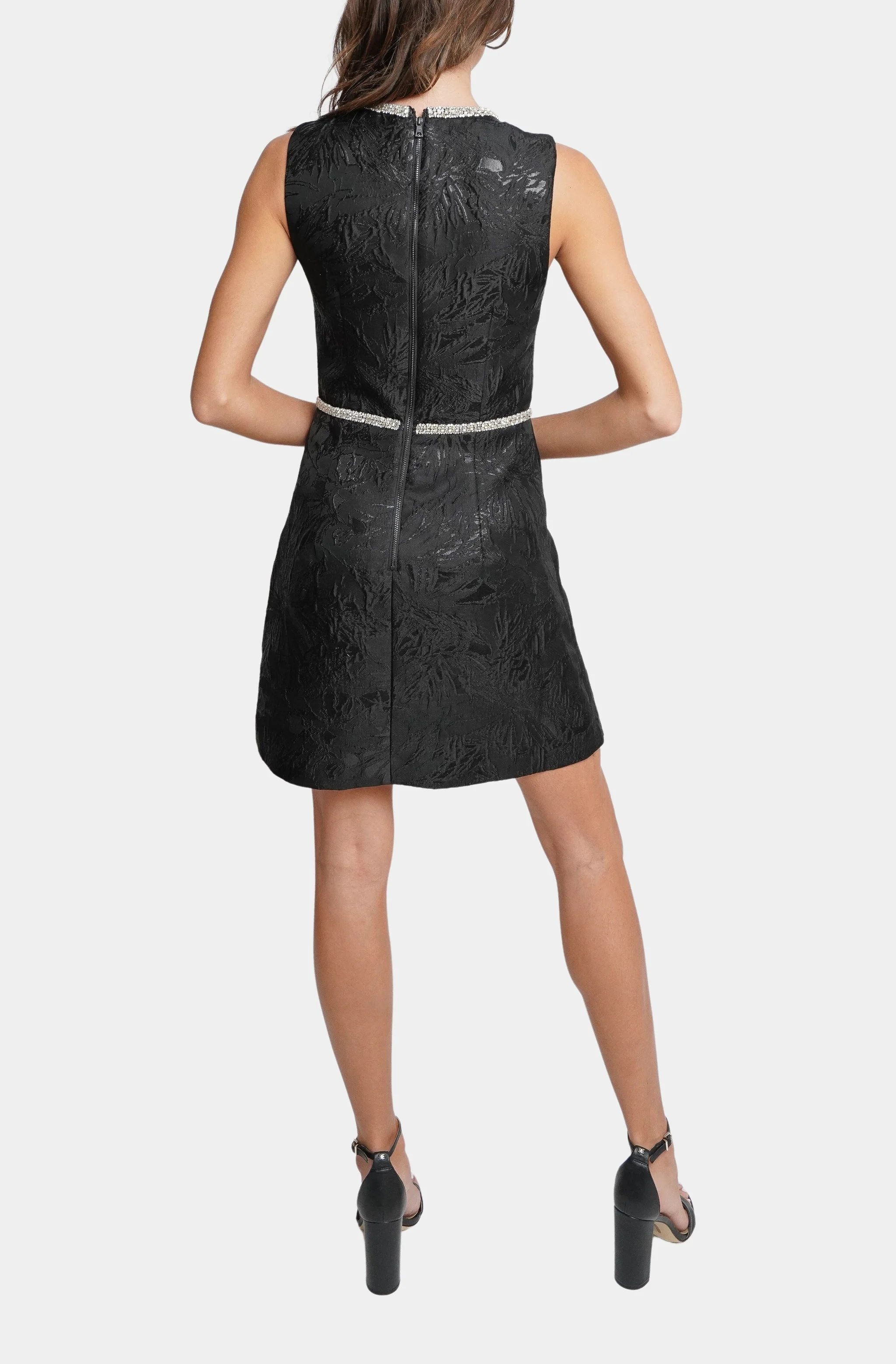 Ellis Embellished Crew Neck Sleeveless Mini Dress with Bows - Image 4