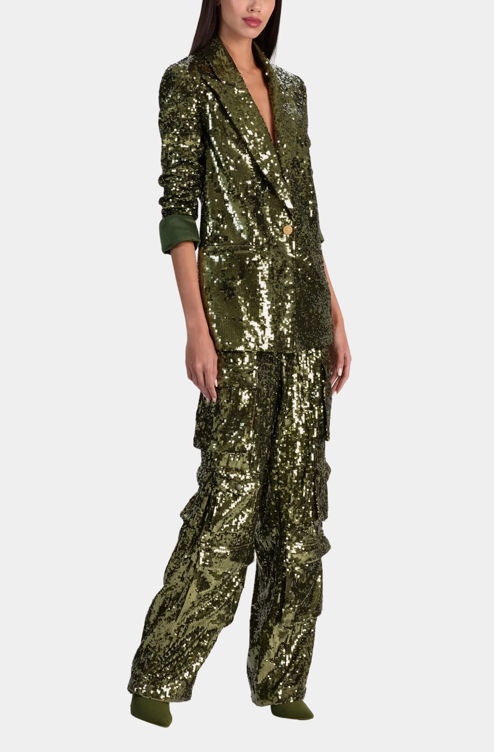 Quincy Sequin Oversized Roll Sleeve Blazer - Image 5