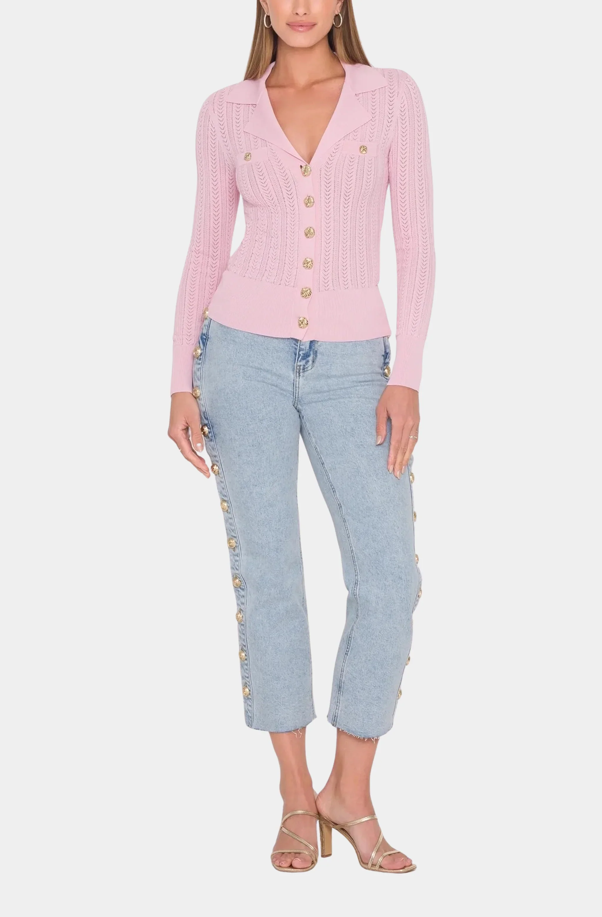 Charlotte Pointelle Rib Cardigan - Image 5