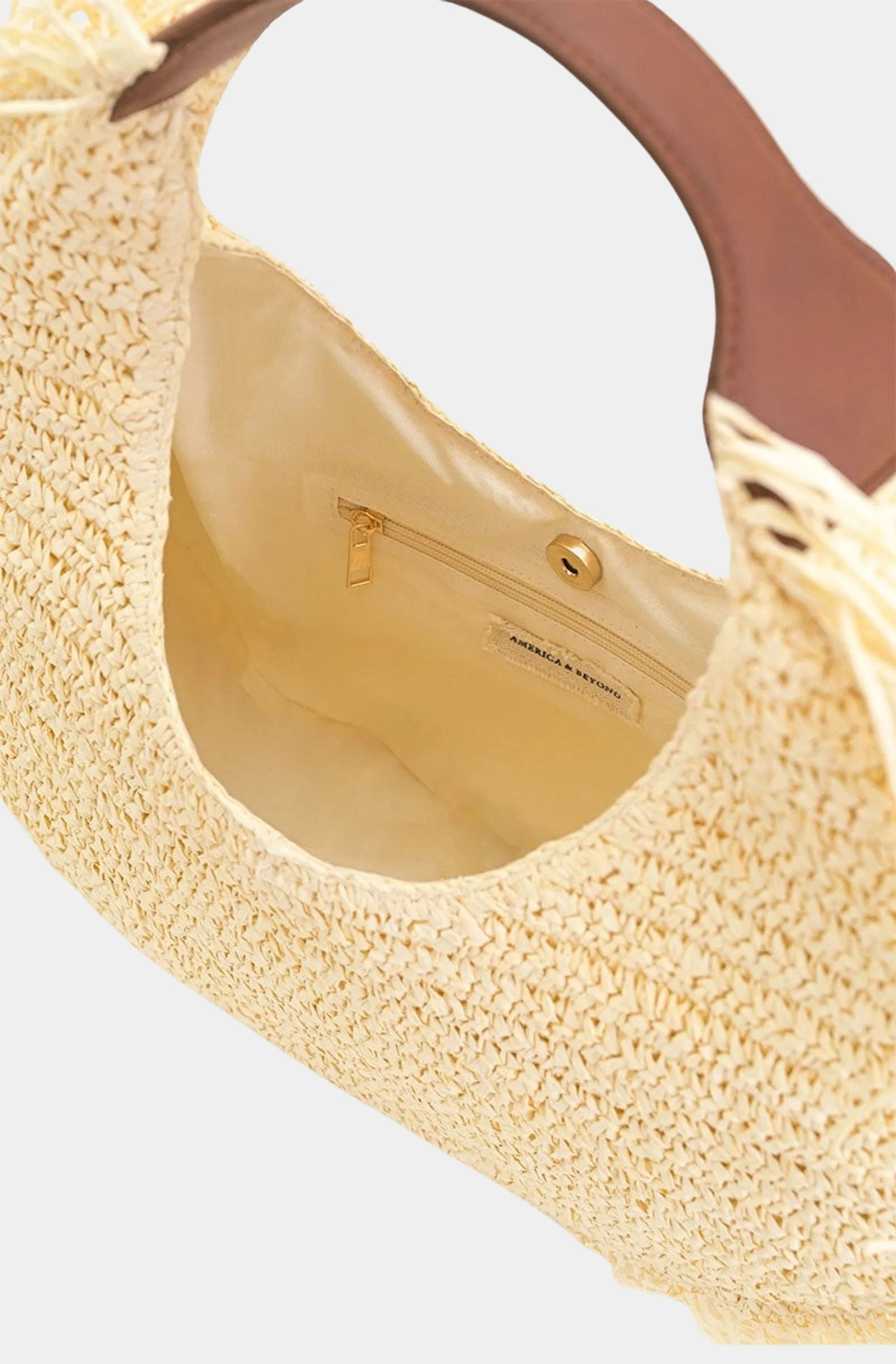 Raffia Fringe Crescent Bag - Image 3