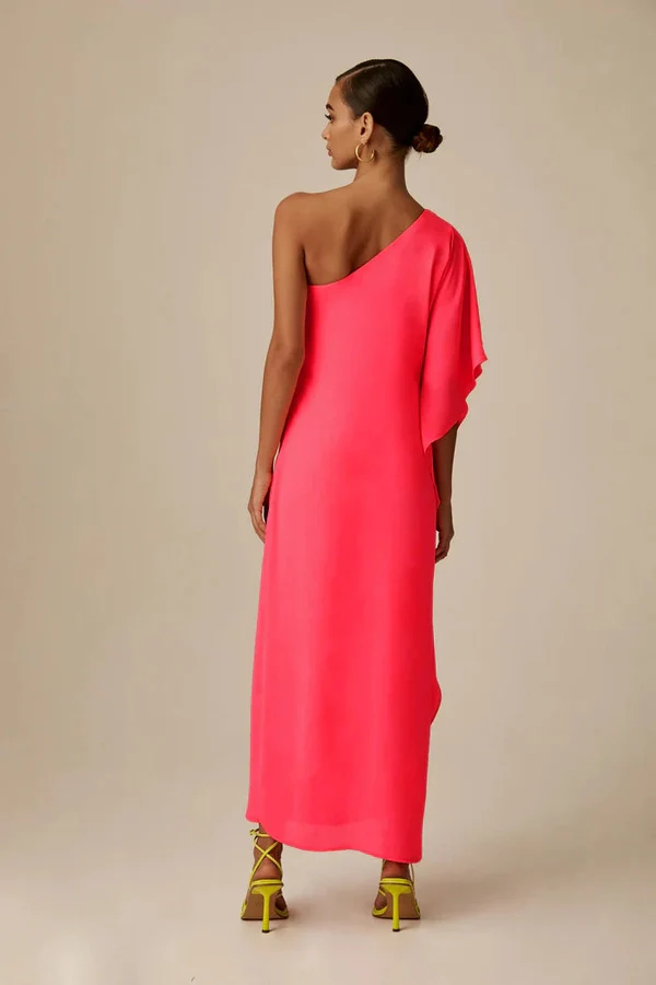 Draped One Shoulder Maxi Dress - Image 3