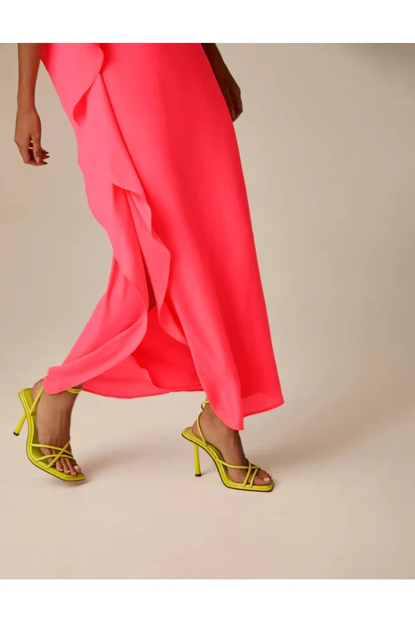 Draped One Shoulder Maxi Dress - Image 4