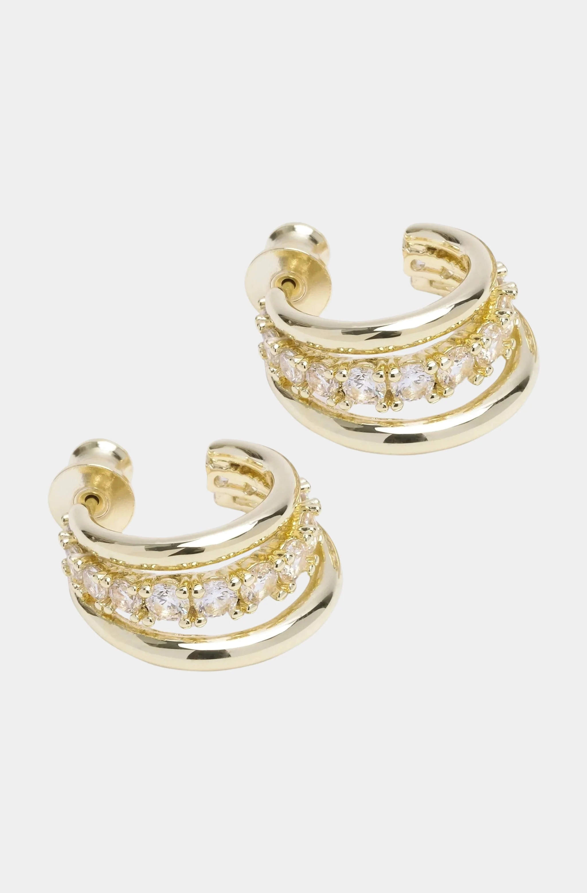 Oh She Fancy Smooth & Diamond Hoops