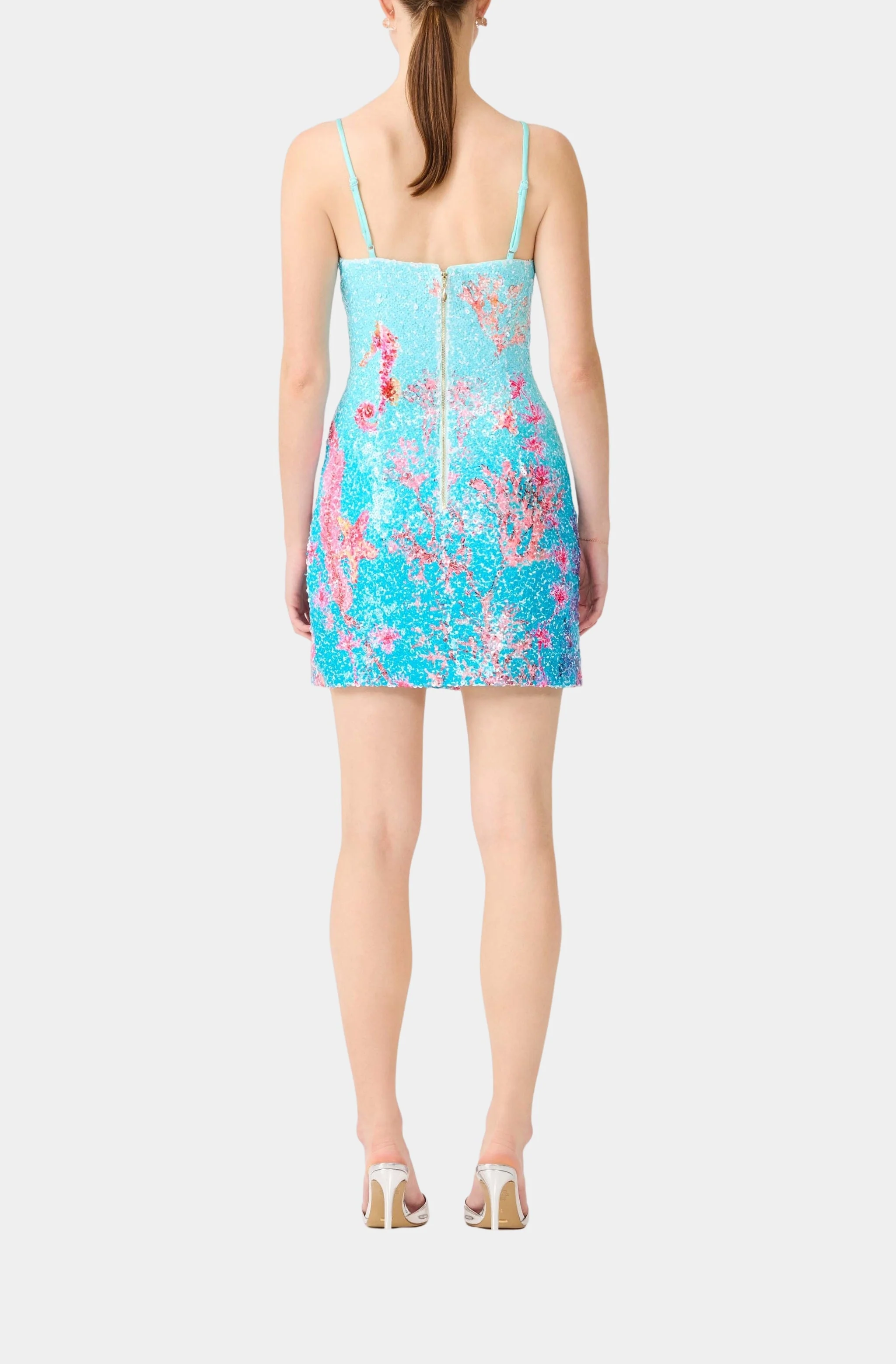 Coral Fitted Mini Dress In Bluemulti - Image 4