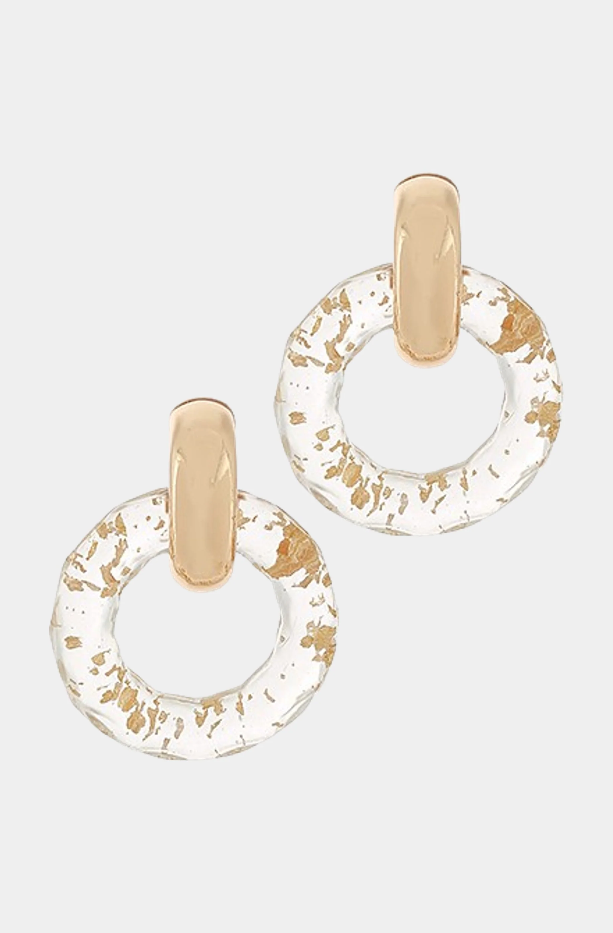 Door Knocker Shape Ice W/Flake Earrings