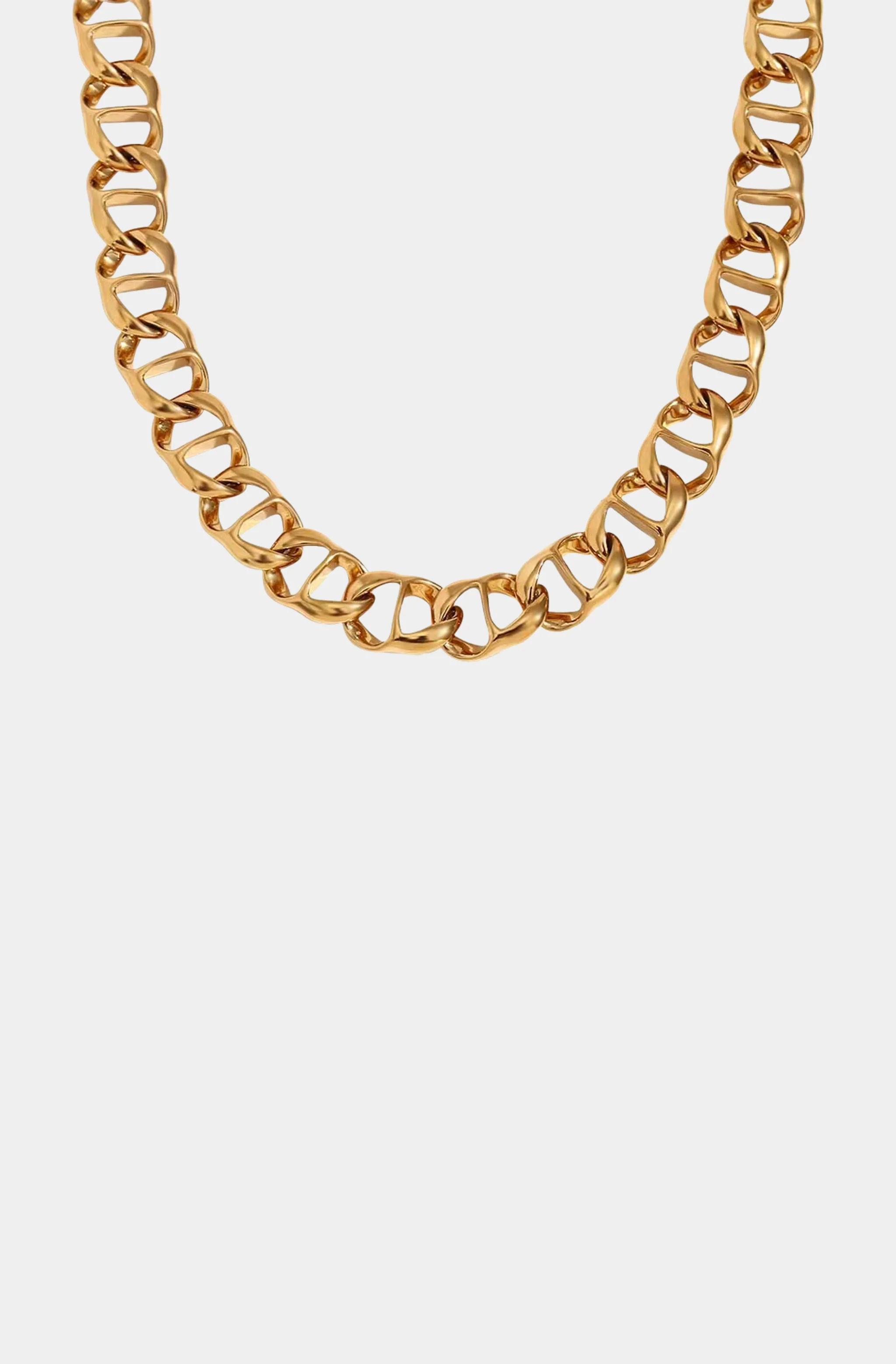 Flat Square Links Necklace