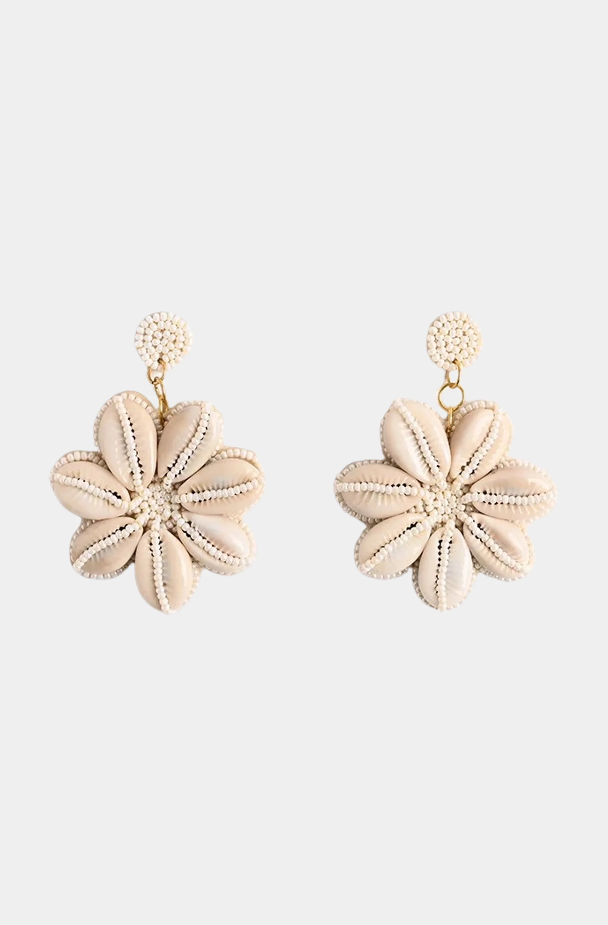 Floral Shells Beaded Earrings