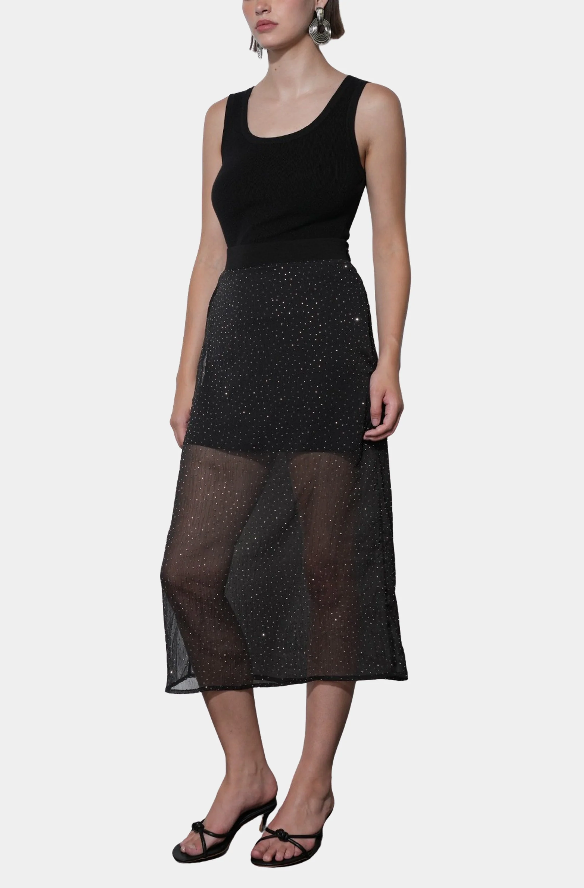 Virgil Sheer Studded Midi Skirt - Image 2