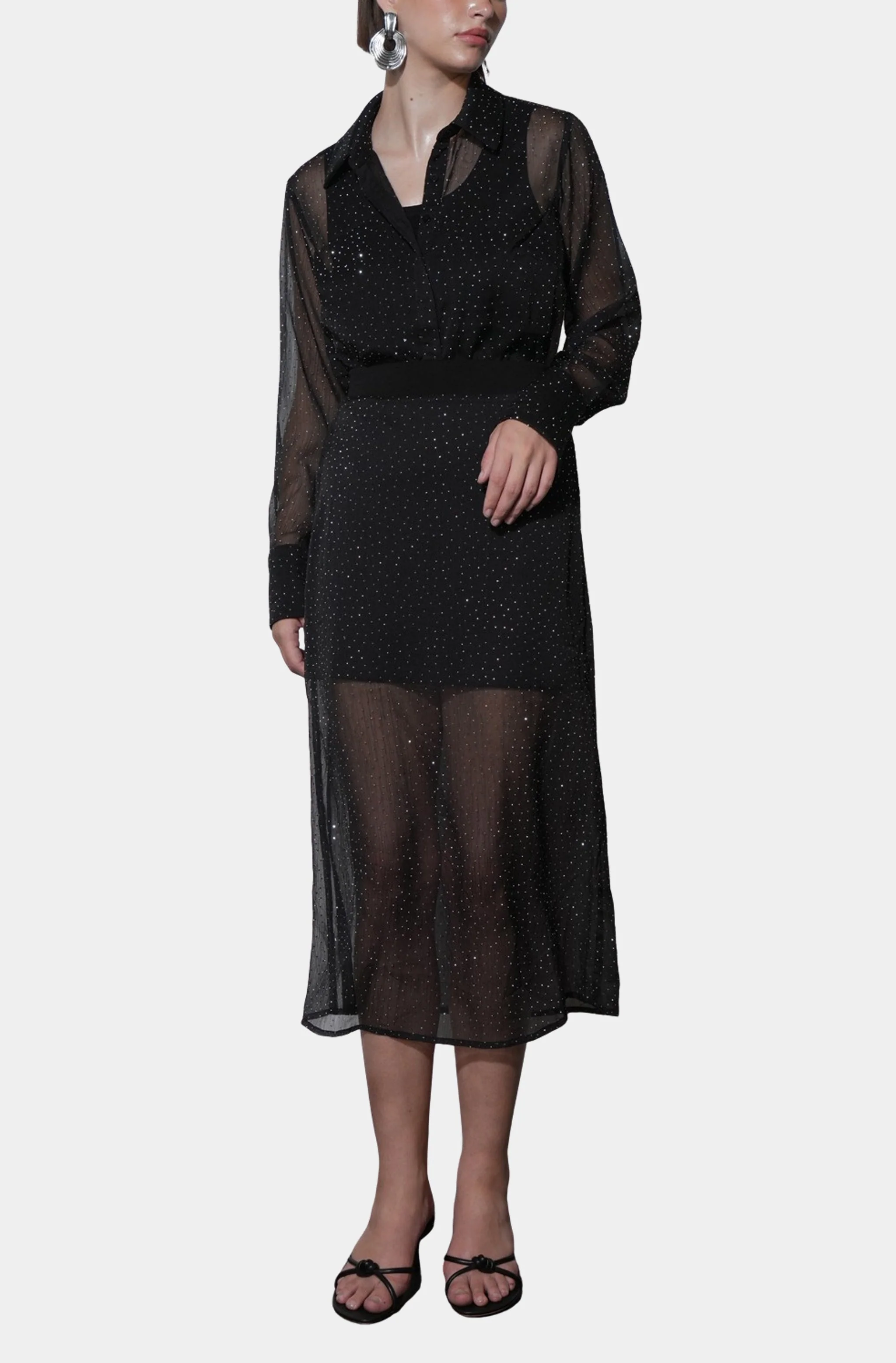 Virgil Sheer Studded Midi Skirt - Image 3