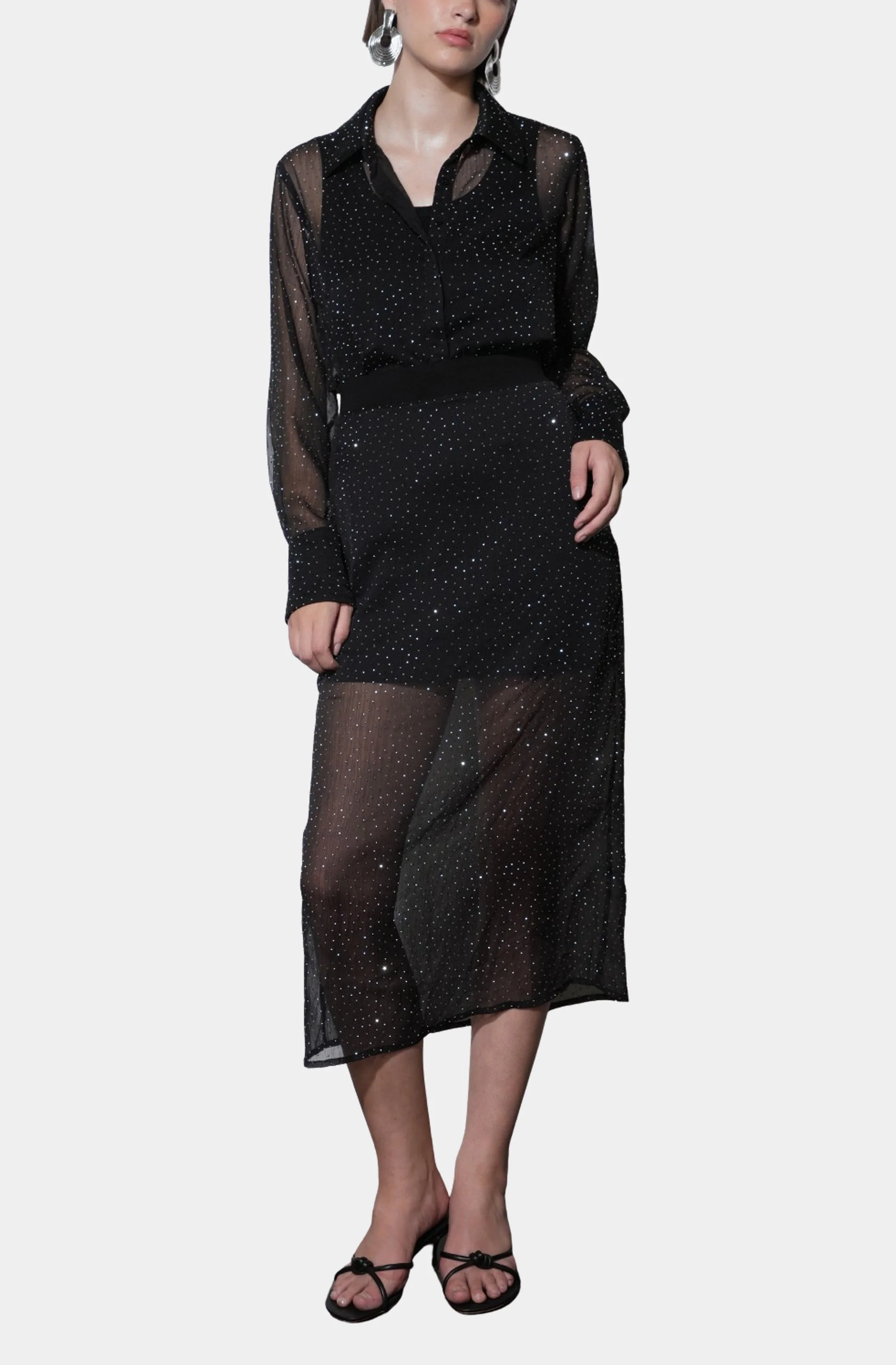 Virgil Sheer Studded Midi Skirt - Image 4