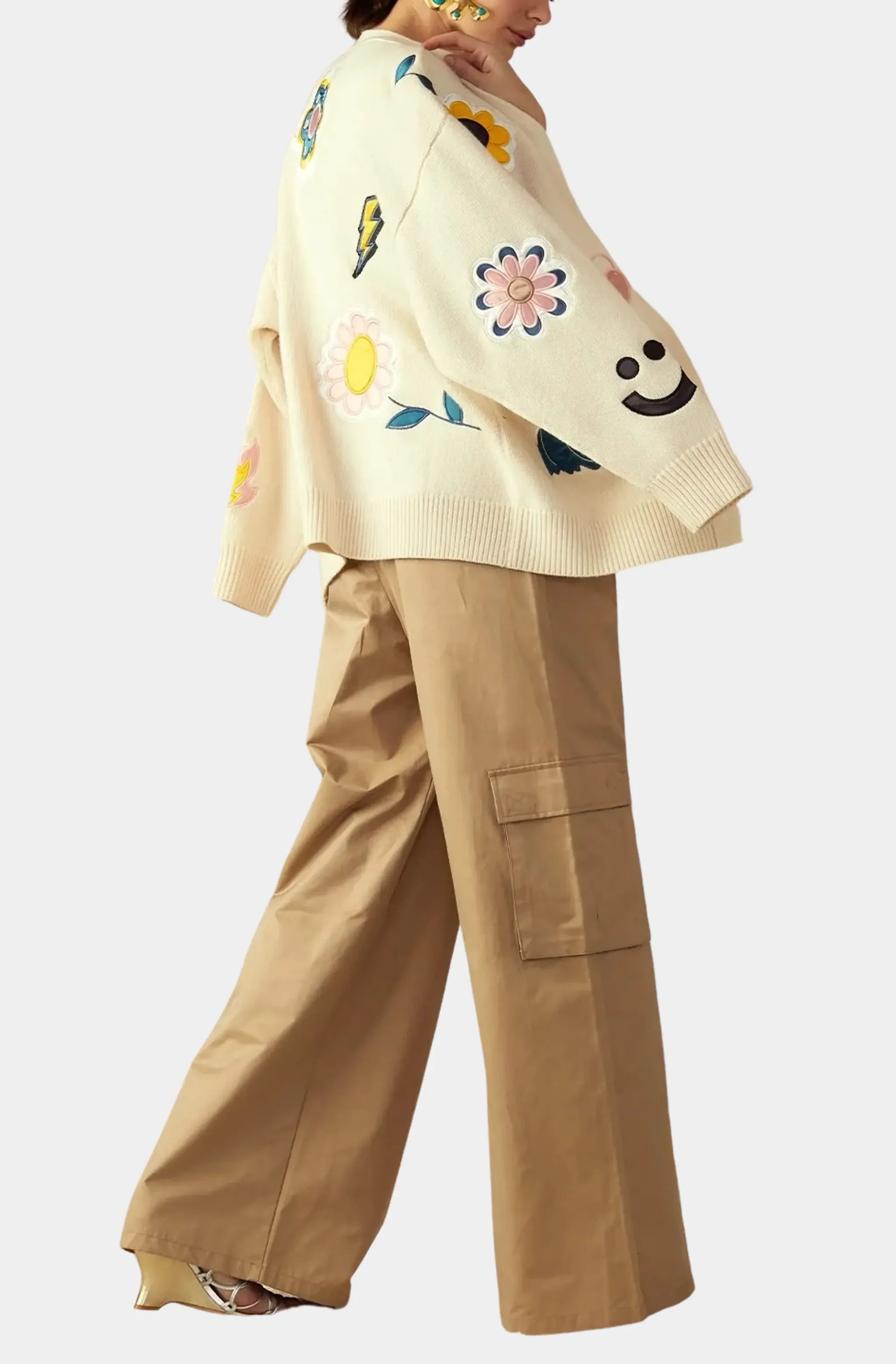 High-Waist Wide Leg Cargo Pants - Image 2