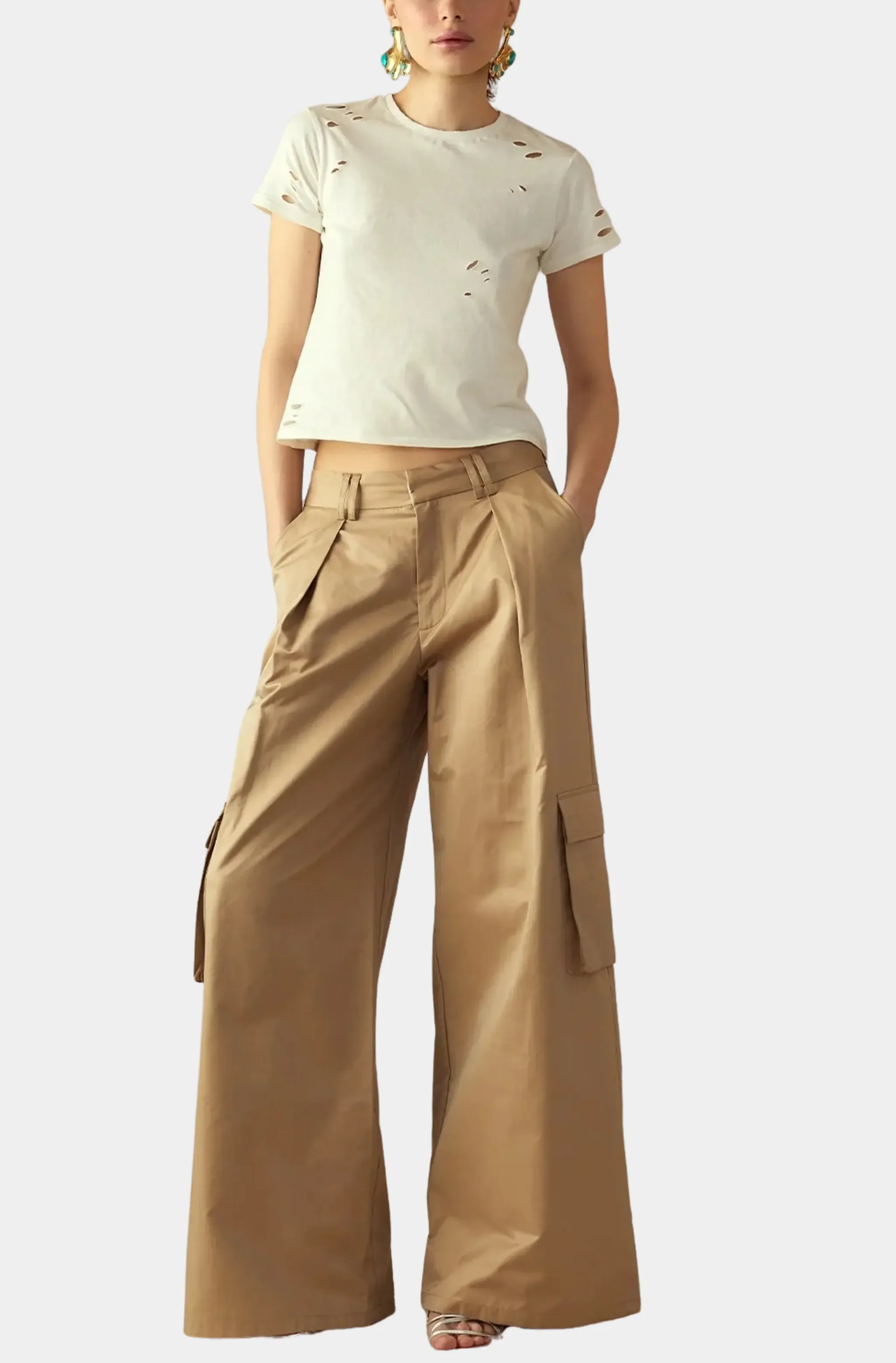 High-Waist Wide Leg Cargo Pants - Image 5