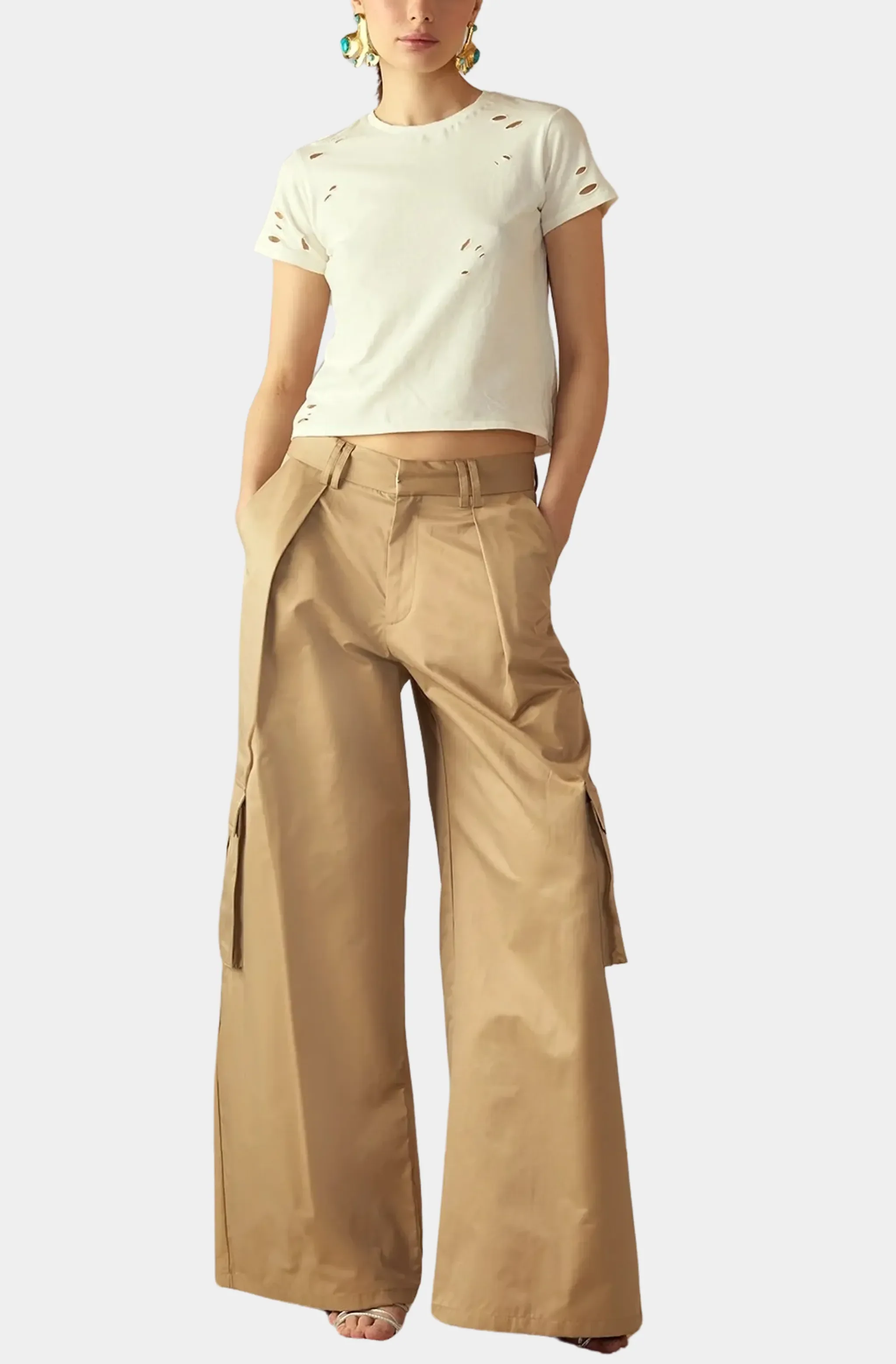 High-Waist Wide Leg Cargo Pants - Image 6