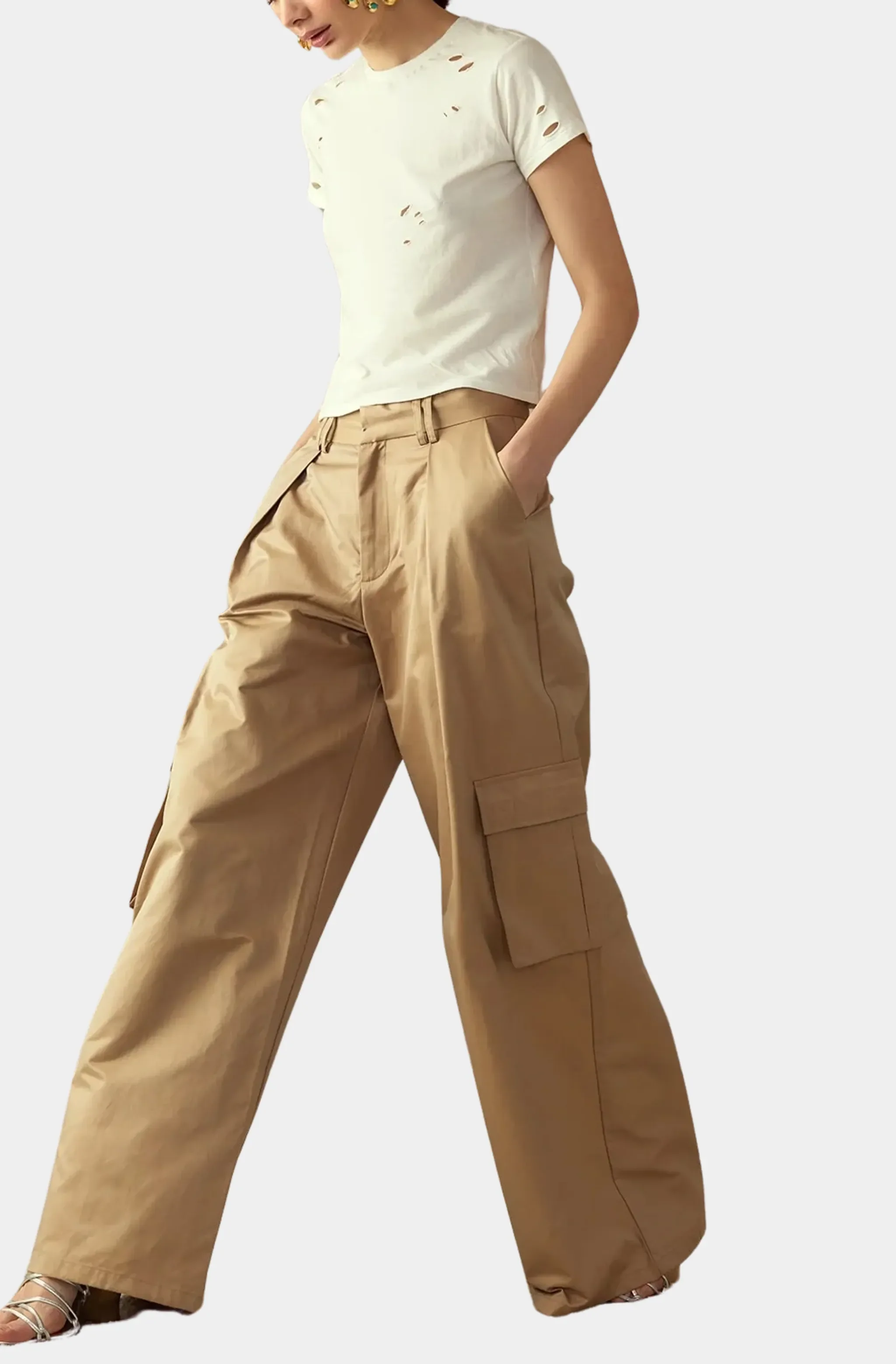 High-Waist Wide Leg Cargo Pants - Image 7