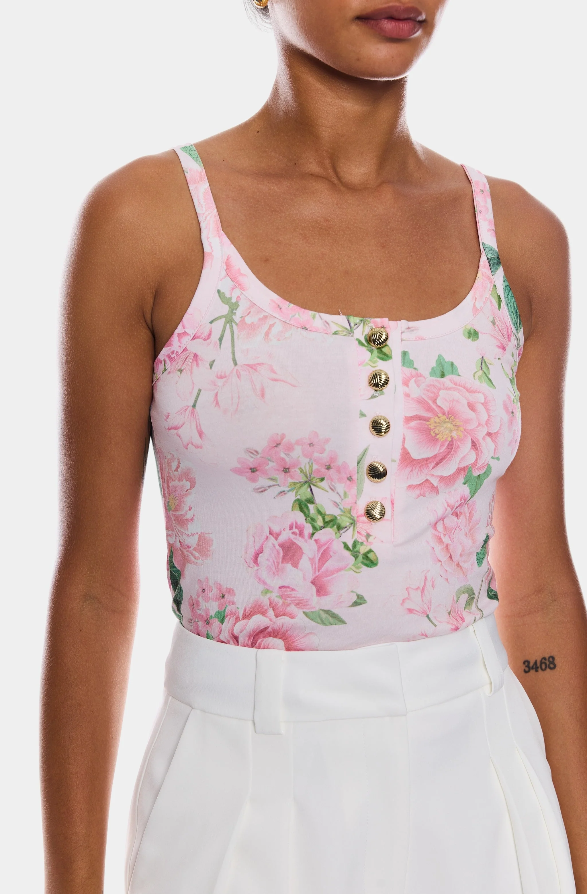 Molly Floral Jersey Tank Top - Image 2