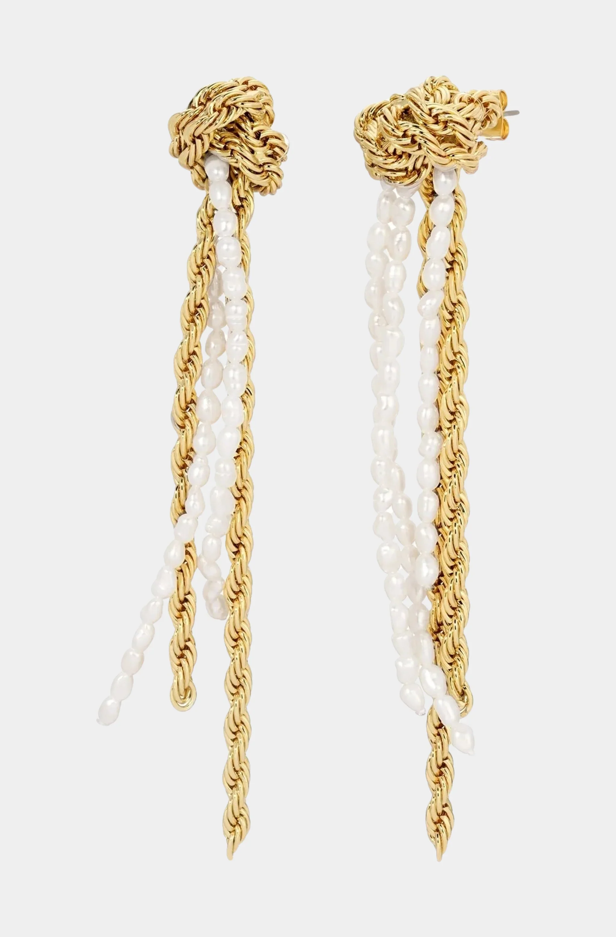 Brittany Chain Pearl Drop Earrings