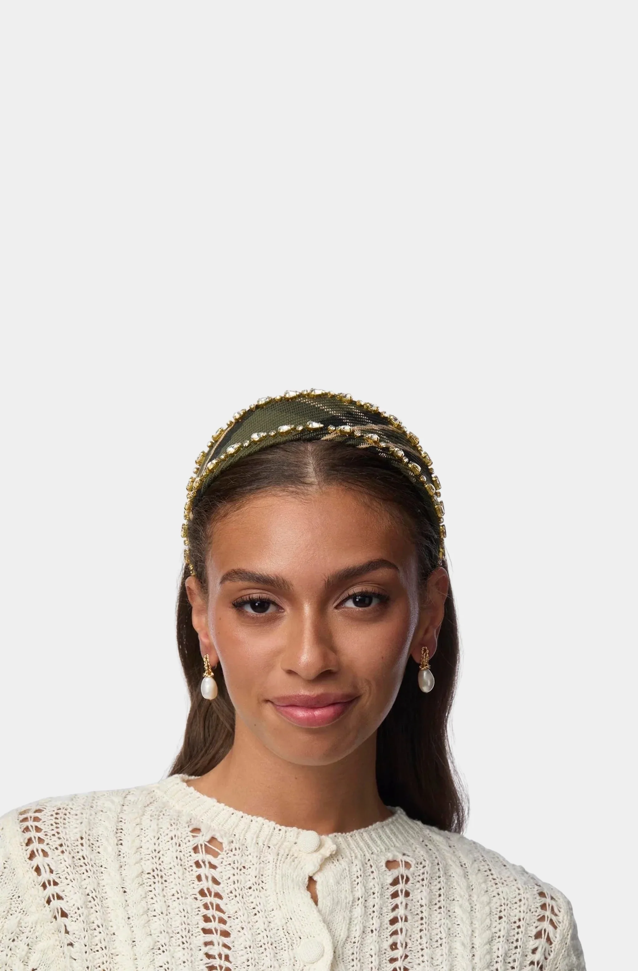 Brigitte Crystal Trim Headband - Image 4